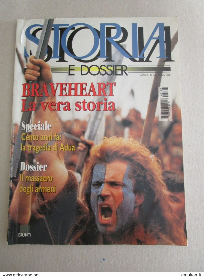 # STORIA E DOSSIER N 103 / 1996 BRAVEHEART / ADUA / ARMENI / TURCHIA / LIVINGSTONE - Prime Edizioni