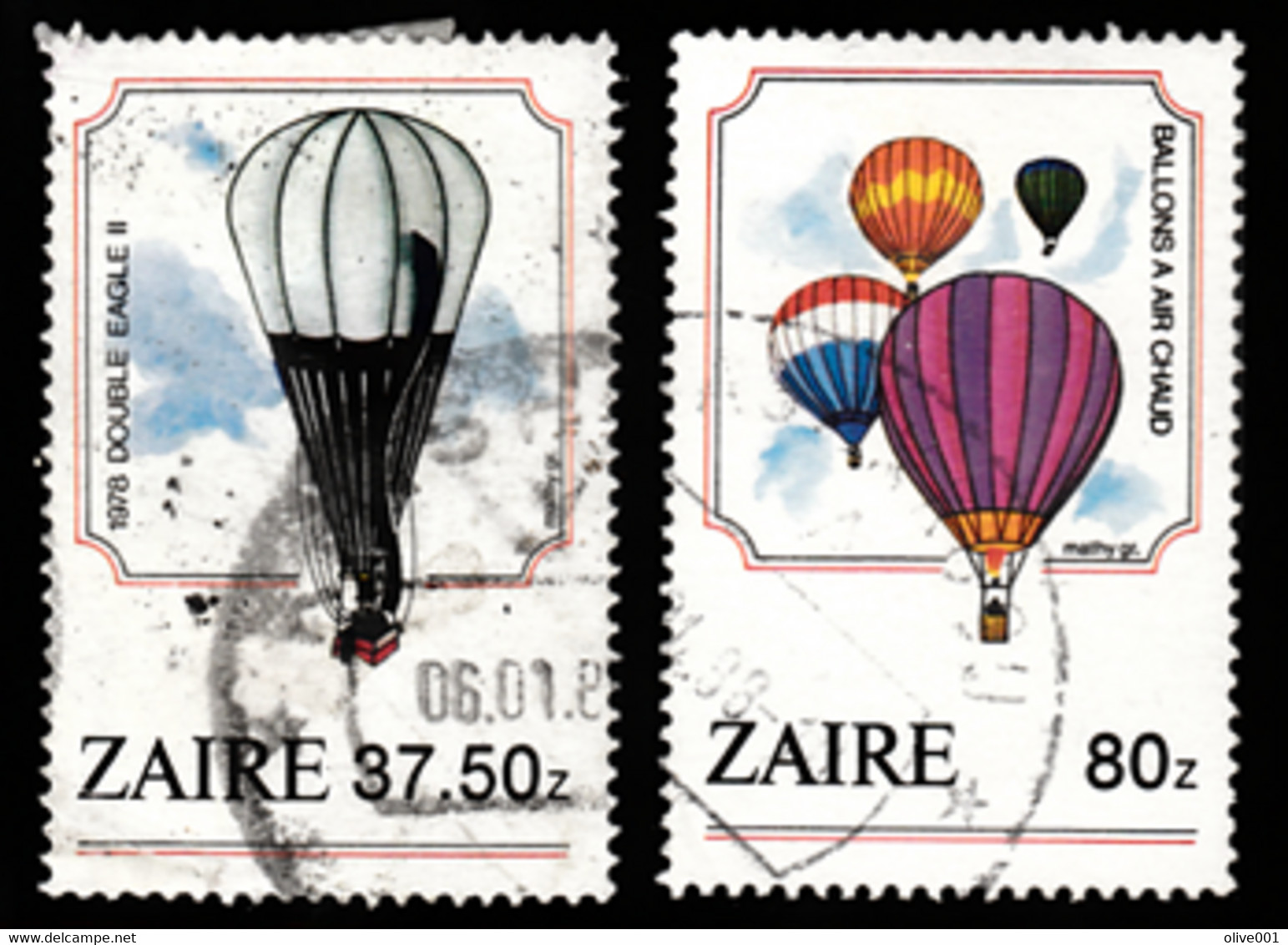 Tp 1984 Bicentenaire De La Première Assantion De L'homme Dans L'atmosphère, Montgolfières, Ballons.Y&T 1180/81 Obli (0) - Gebruikt