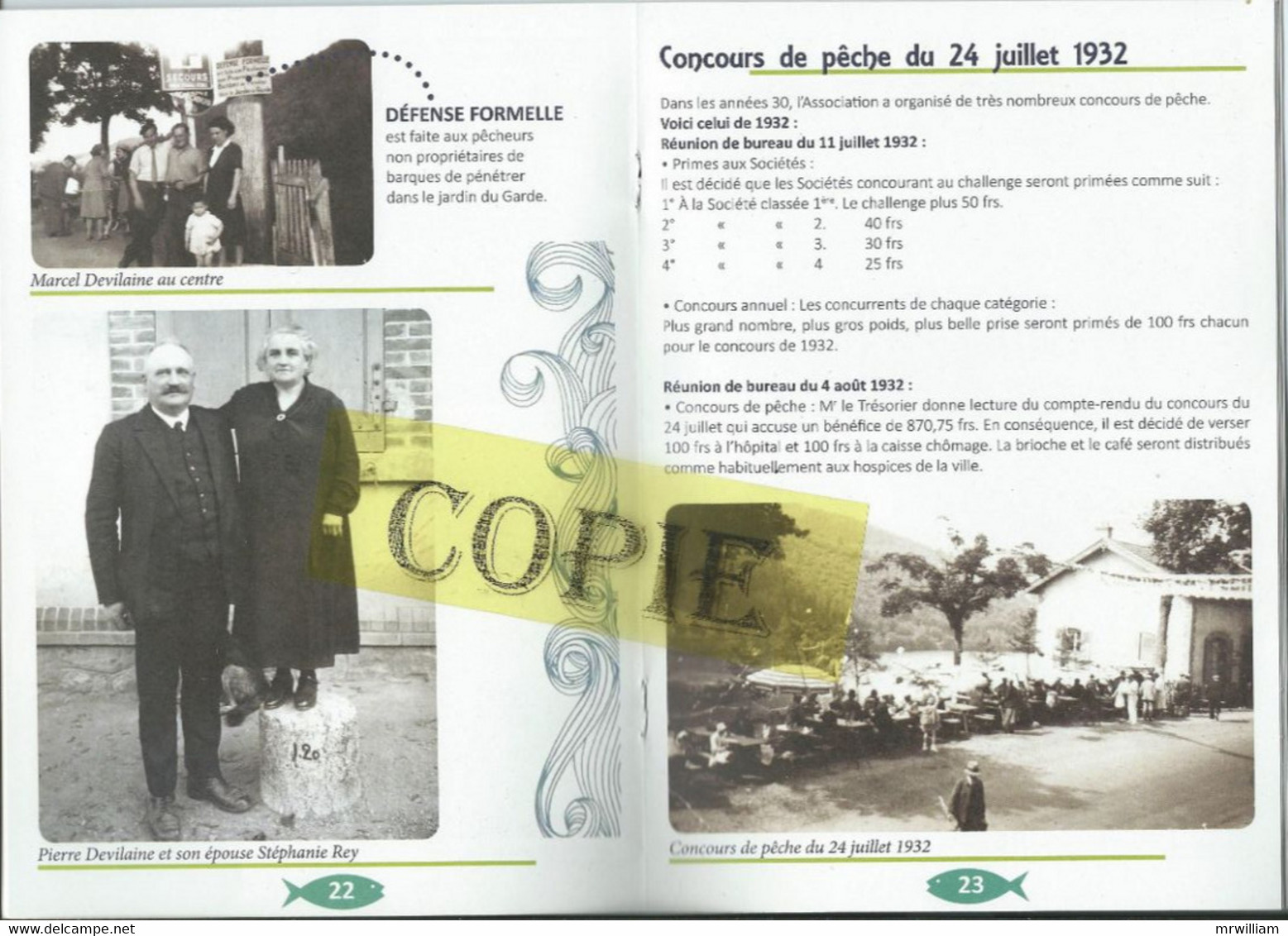 1914/2014, 100 Ans D'histoire, Société De Pêche " La Turdine ", TARARE (69) - Rhône-Alpes