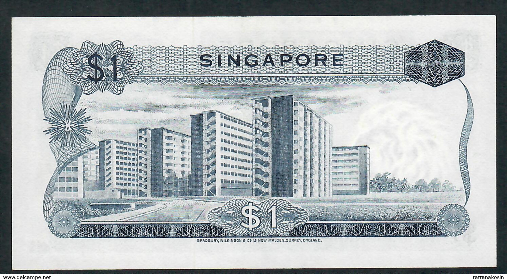 SINGAPORE P1d 1 DOLLAR 1972 #D/74 TYPE 2 SIGN. HON SUI SEN     AU-UNC. - Singapour