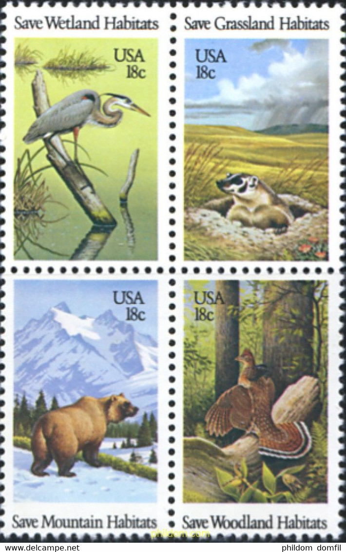 244392 MNH ESTADOS UNIDOS 1981 PROTECCION DEL HABITAT DE LA VIDA SALVAJE - Autres & Non Classés