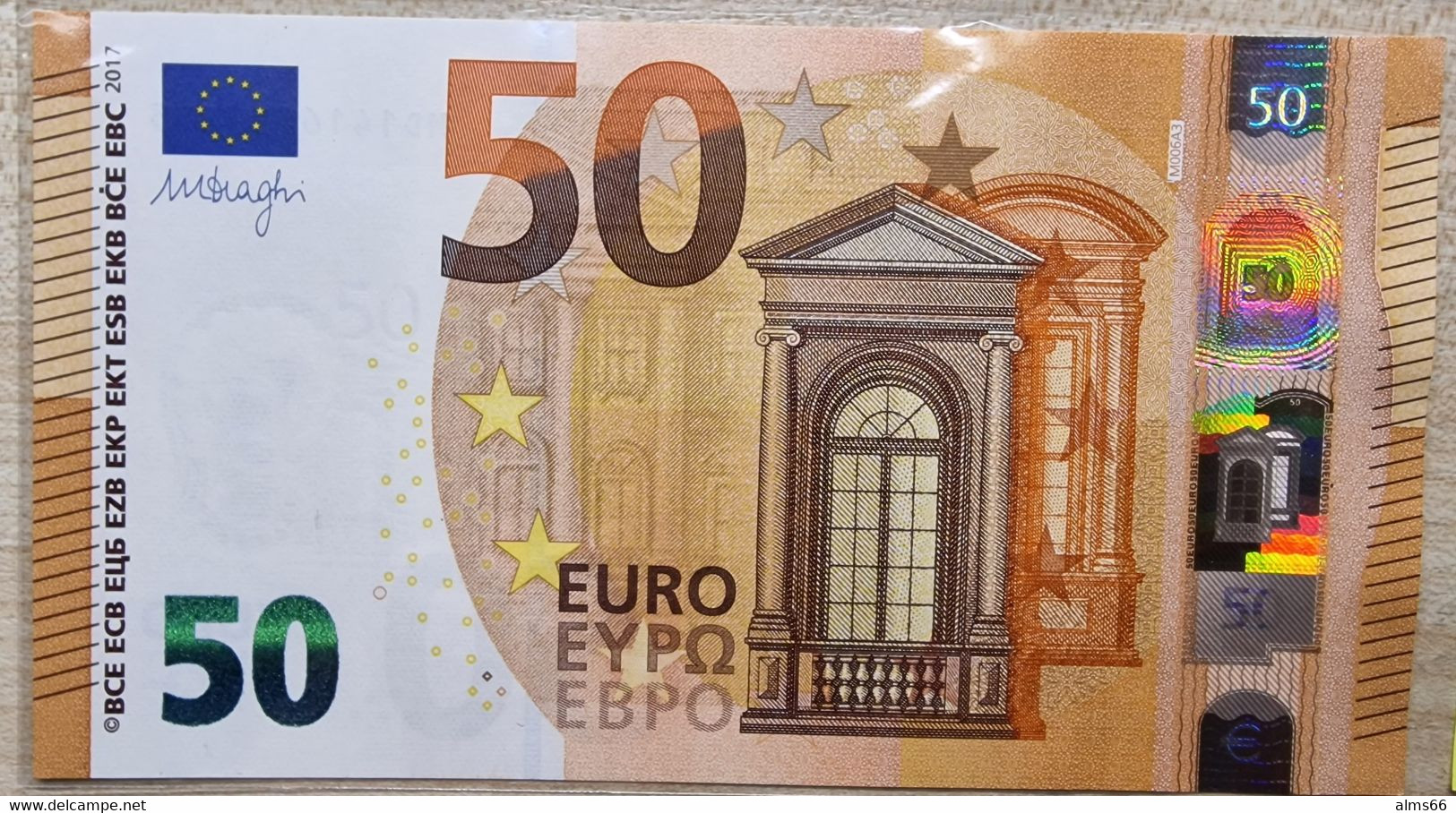 EuronotesK FREE SHIPPING 50 Euro 2017 UNC < MD >< M006 > Portugal - Draghi - 50 Euro