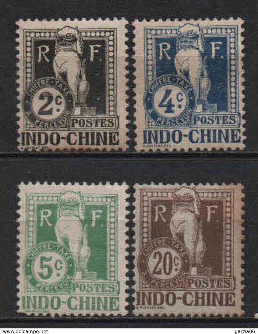 Indochine  - 1908 - Timbres Taxe  N°5 à 7 + 10  - Neufs * - MLH - Strafport