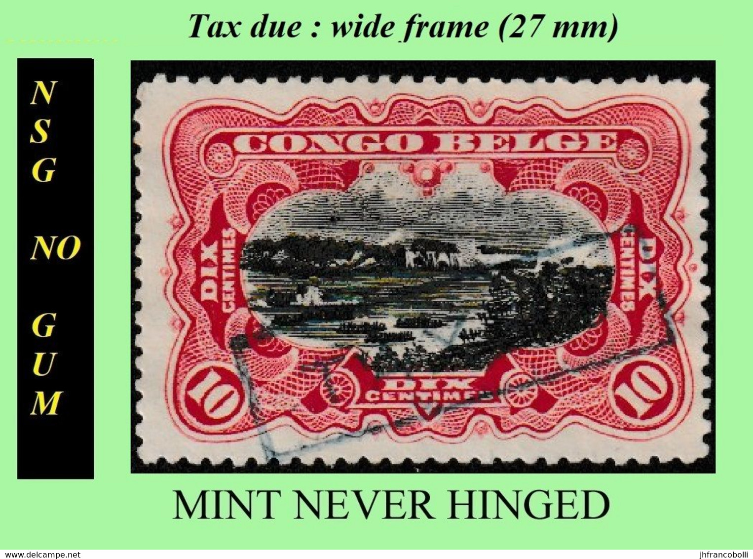 1909 ** BELGIAN CONGO / CONGO BELGE = COB MNH/NSG TX 28 (MEDIUM FRAME) RED RAPIDS (No Gum Plural) - Nuovi