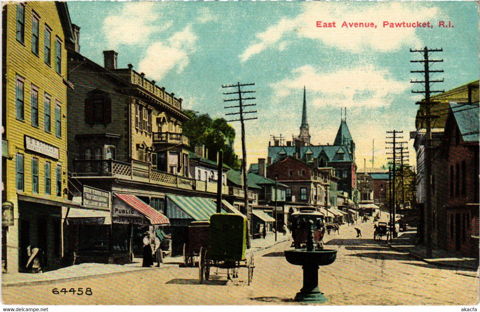 PC US, RHODE ISLAND, PAWTUCKET, EAST AVENUE, Vintage Postcard (b45741) - Pawtucket