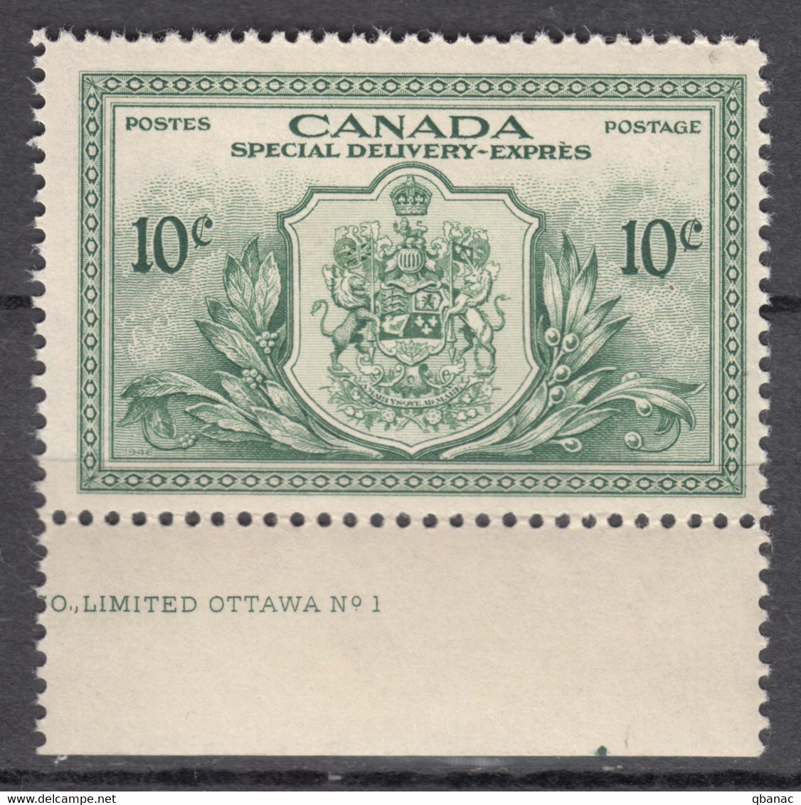 Canada 1946 Special Delivery Mi#242 Mint Never Hinged, Small Gum Disturbance - Neufs