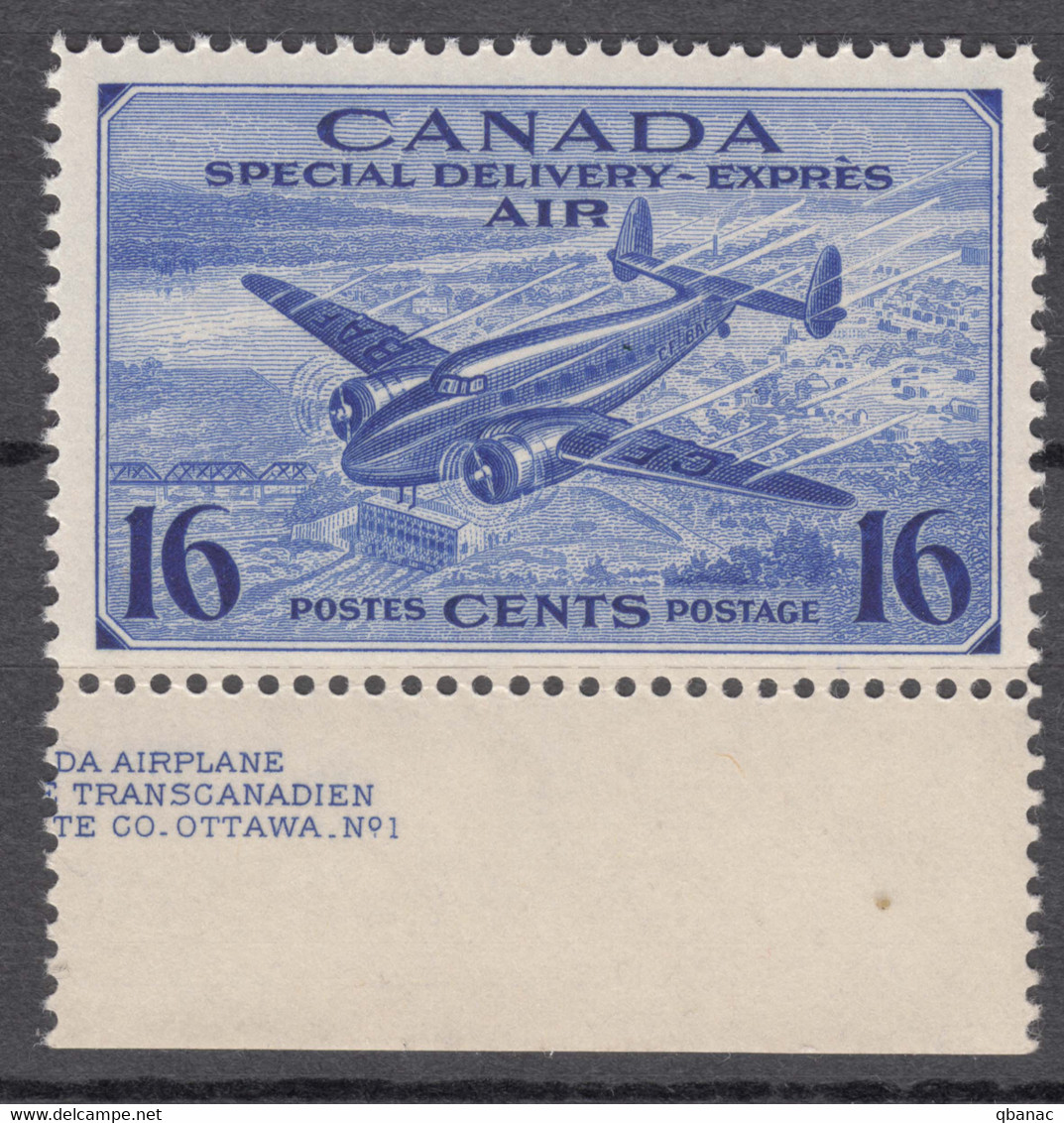 Canada 1942 Special Delivery Mi#233 Mint Never Hinged, Small Gum Disturbance - Neufs