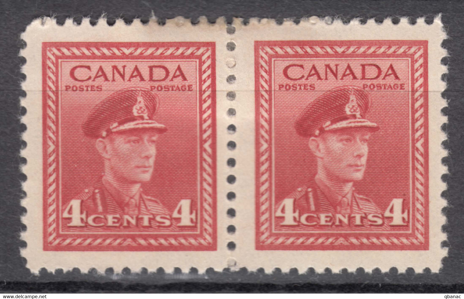 Canada 1942 Mi#221 Mint Hinged Pair - Neufs