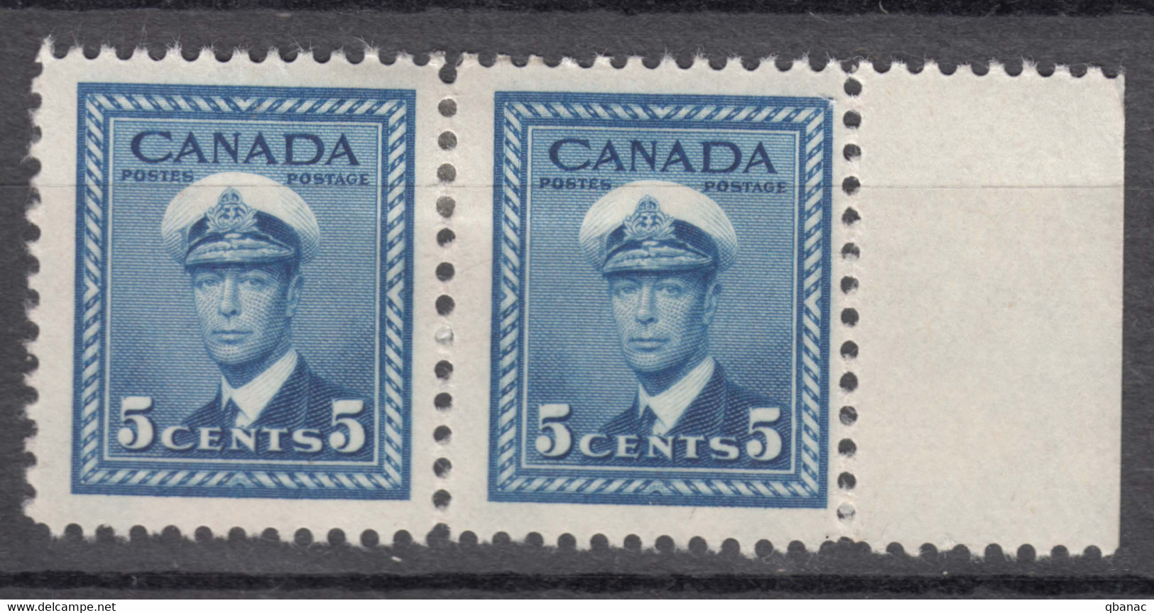 Canada 1942 Mi#222 Mint Hinged Pair - Nuevos