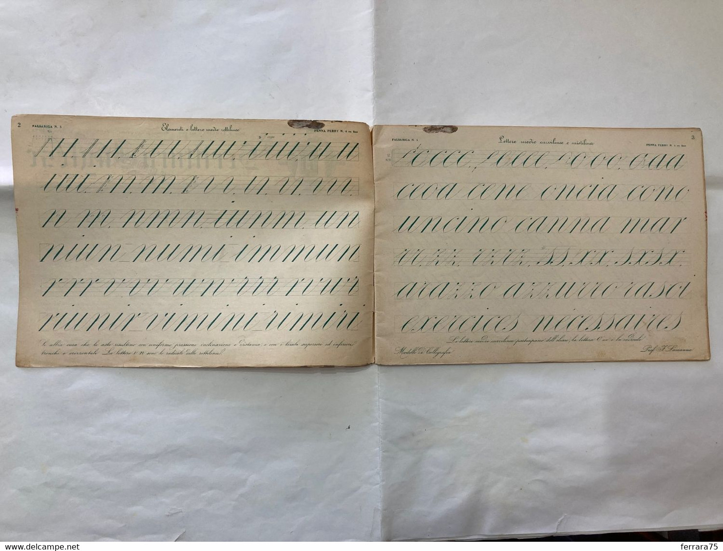 LAMANNA MODELLI DI CALLIGRAFIA SCRITTURA INGLESE 4°REGGIMENTO ALPINI 1933. - Juveniles