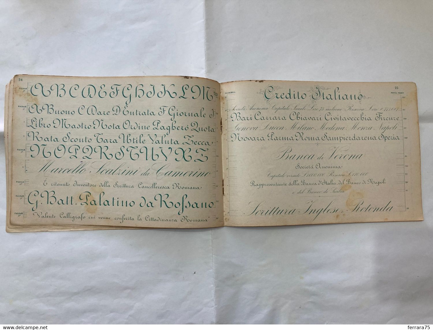LAMANNA MODELLI DI CALLIGRAFIA SCRITTURA INGLESE 4°REGGIMENTO ALPINI 1933.