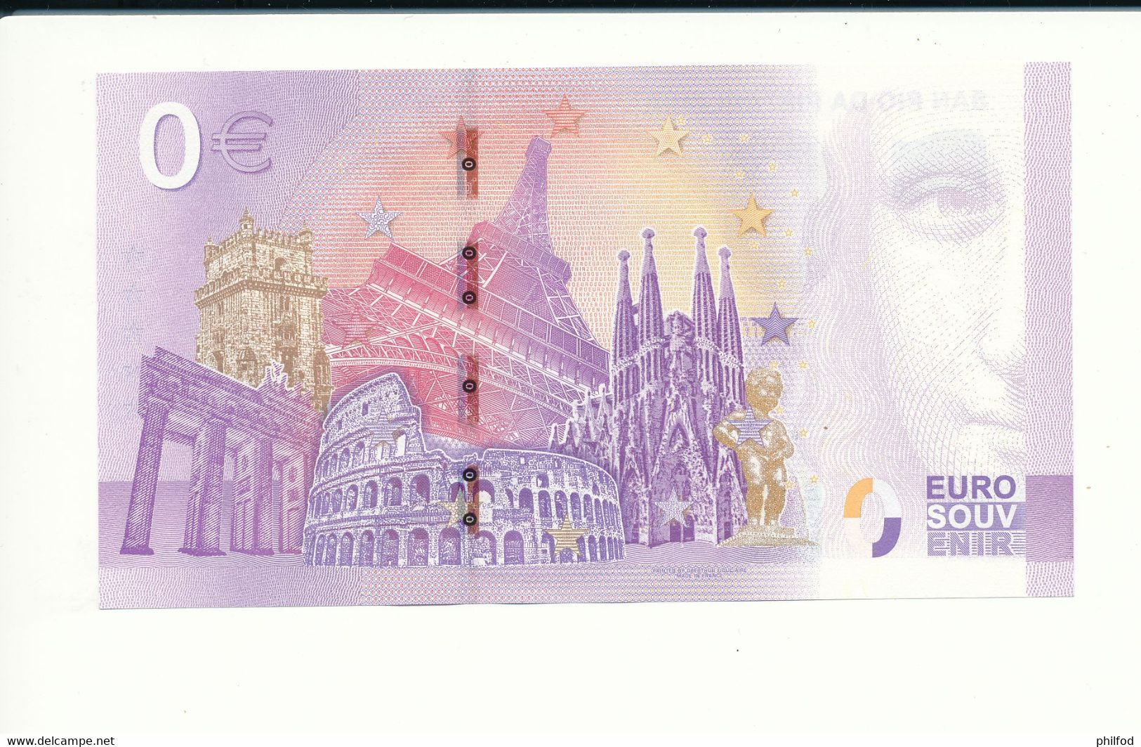 Billet Touristique 0 Euro - SAN PIO DA PIETRELCINA - SECU- 2020-1 - ANNIV - N° 4303 - Autres & Non Classés