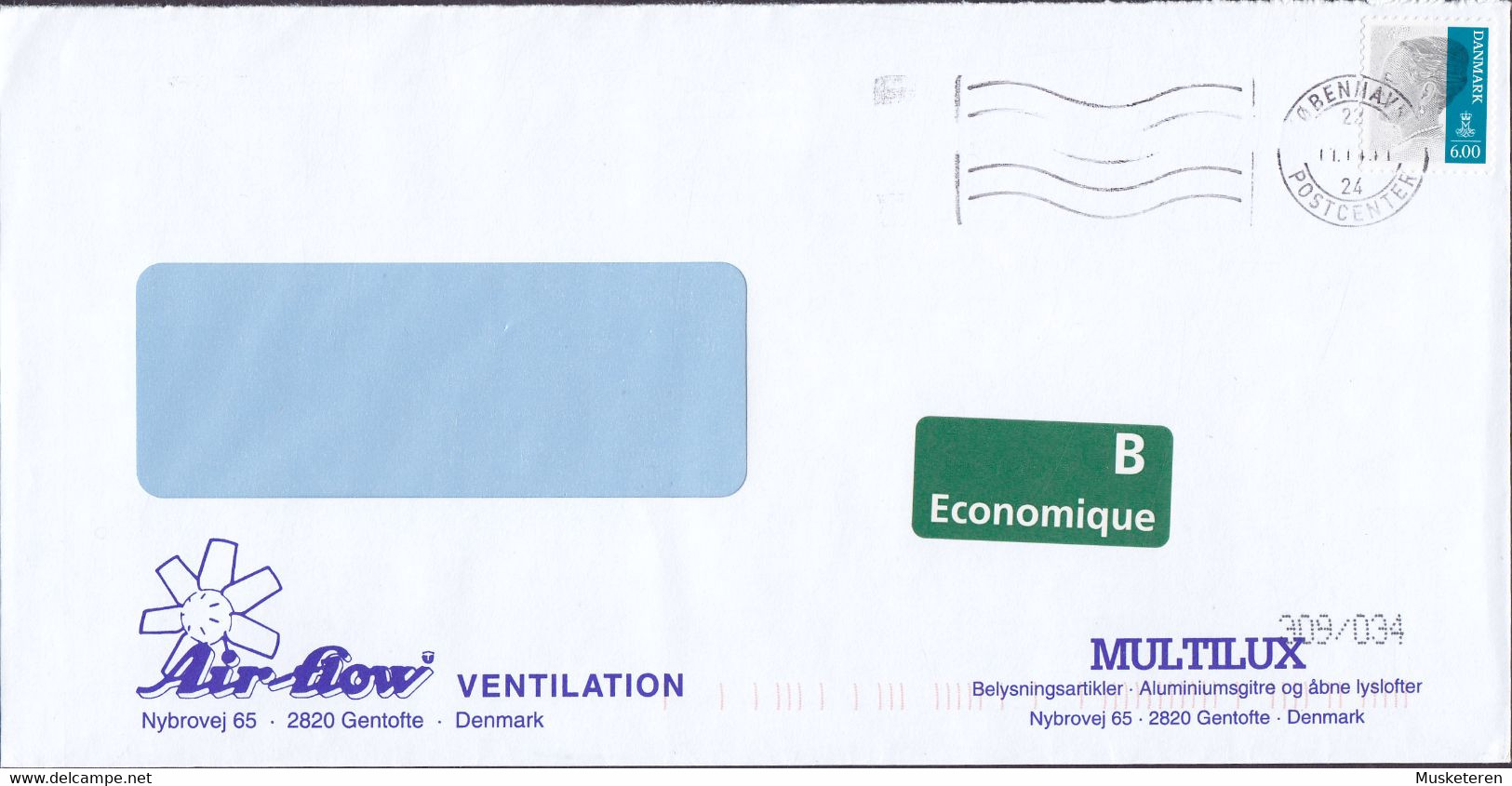 Denmark B- Economique Label AIR-FLOW Ventilation Nybrovej GENTOFTE, KØBENHAVNS POSTCENTER 2011 Cover Brief - Briefe U. Dokumente