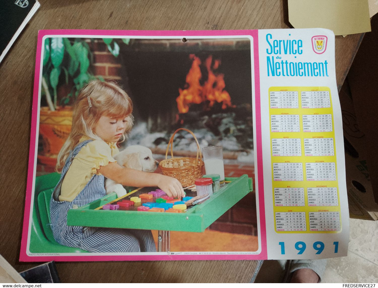 77 //   CALENDRIER 1991 / SERVICE DU NETTOIEMENT - Grand Format : 1991-00