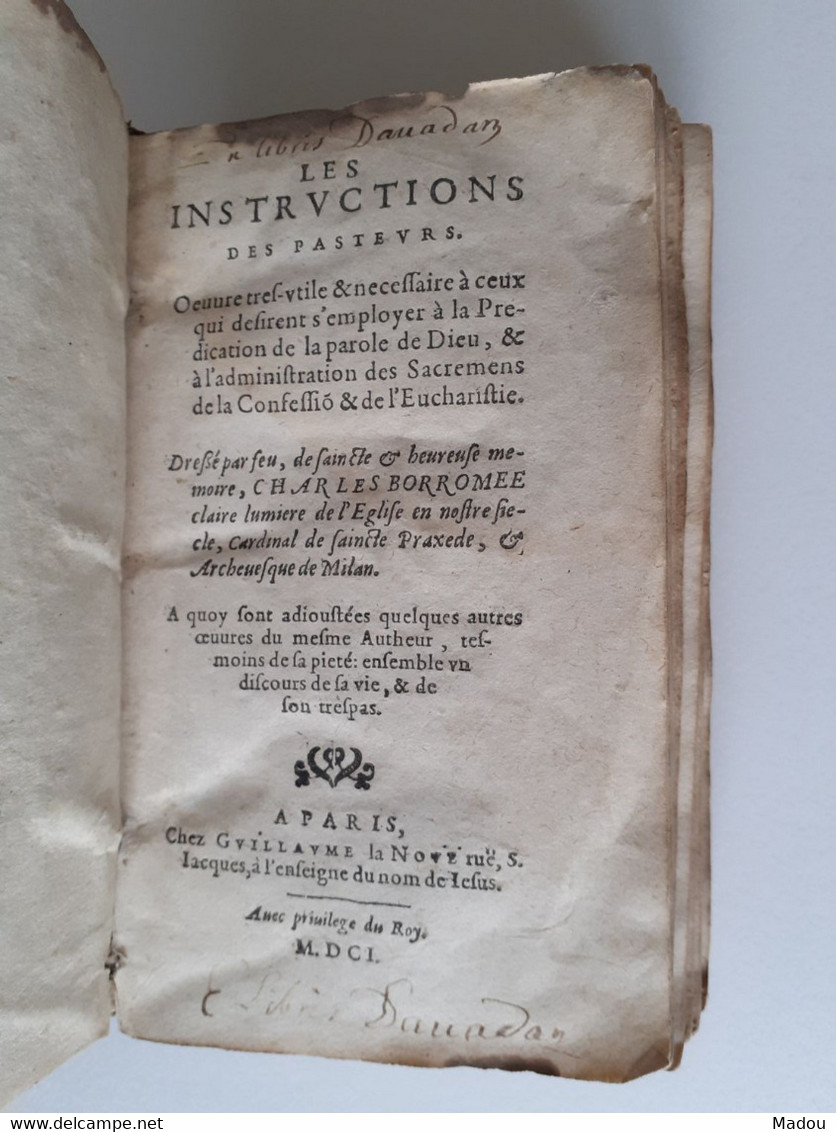 Les Instructions Des Pasteurs - Jusque 1700