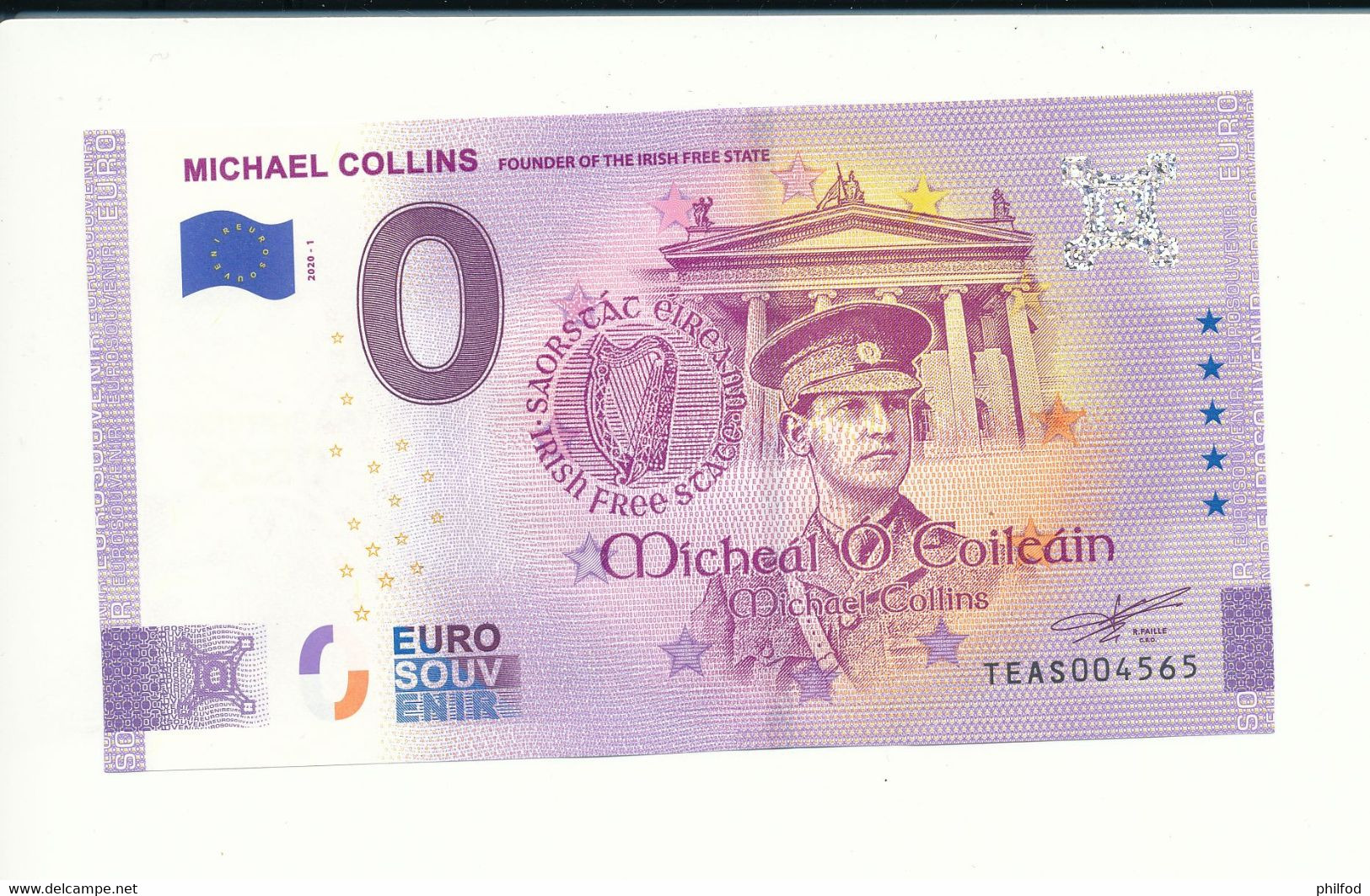 Billet Touristique 0 Euro - MICHAEL COLLINS FOUNDER OF THE IRISH FREE STATE - TEAS - 2020-1 - ANNIV - N° 4565 - Autres & Non Classés