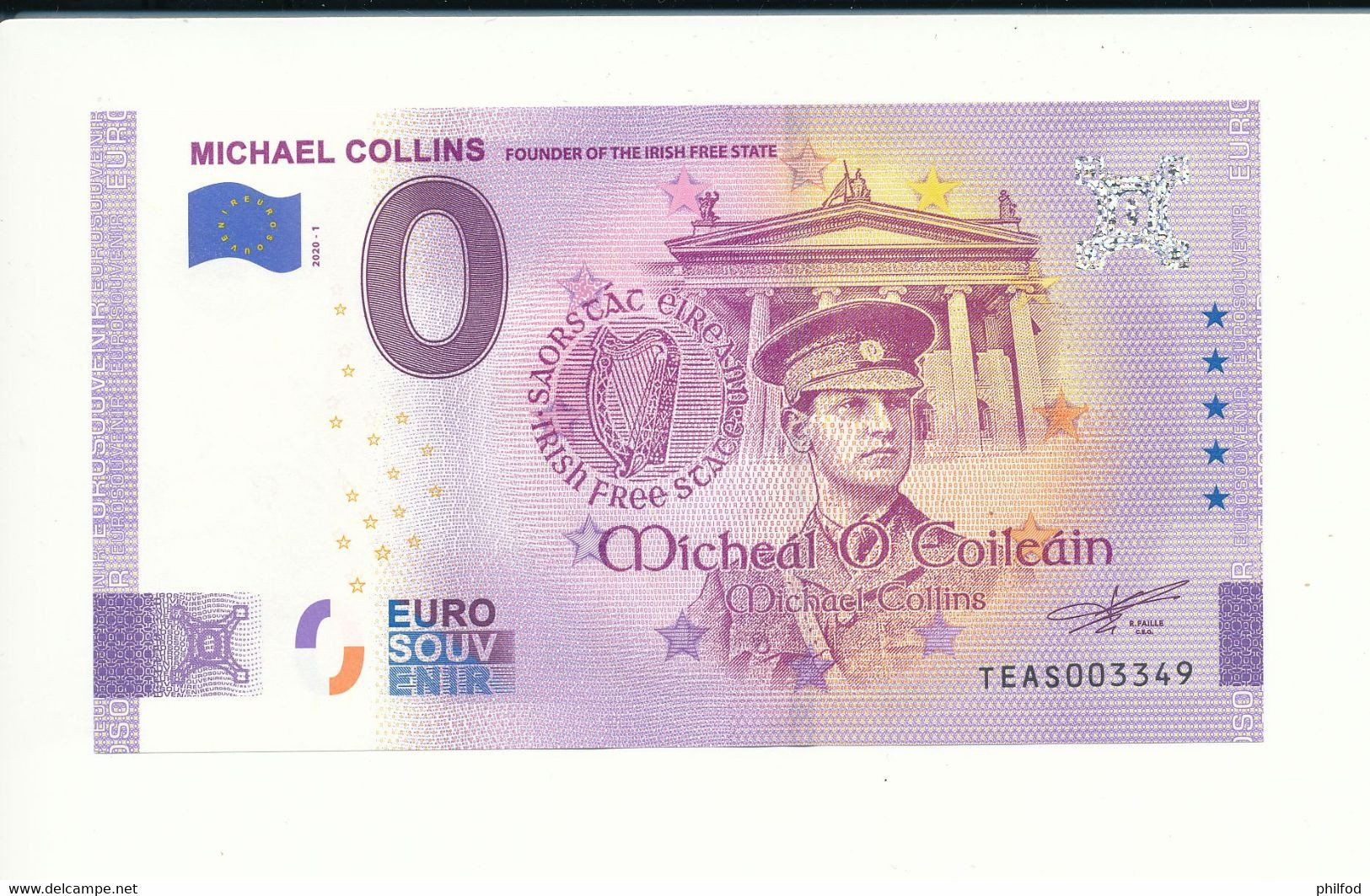 Billet Touristique 0 Euro - MICHAEL COLLINS FOUNDER OF THE IRISH FREE STATE - TEAS - 2020-1 - N° 3349 - Billet épuisé - Autres & Non Classés