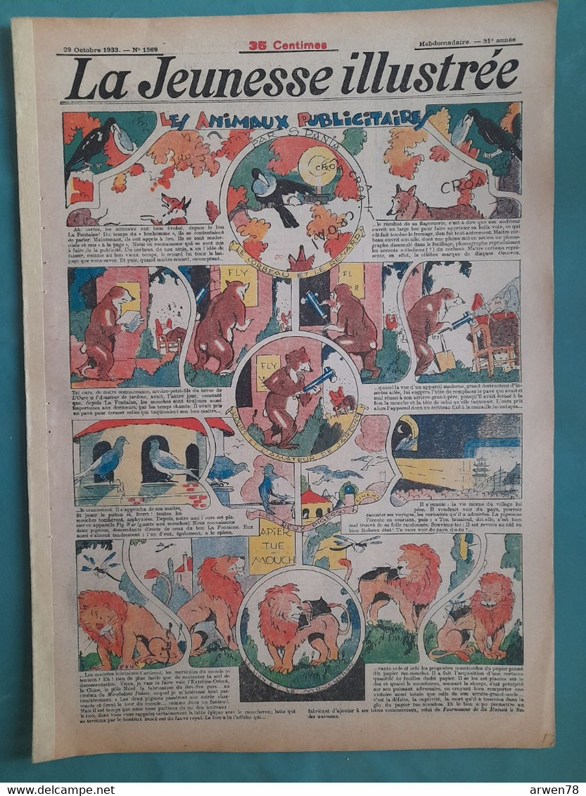 LA JEUNESSE ILLUSTREE 1933 N°1569 LES ANIMAUX PUBLICITAIRE LA FONTAINE - L'Echo Des Savanes