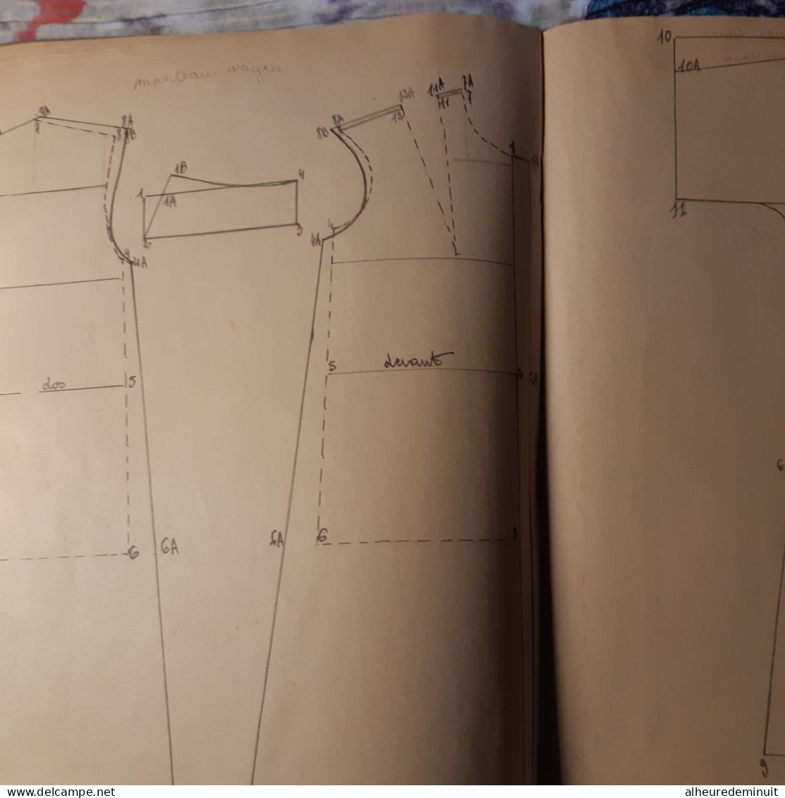 CAHIER ANCIEN NEMAUSA COUPE ET COUTURE"Nîmes"Patron jupe fillette"jupe cloche"évasée"manche boule"raglan"corsage"mode