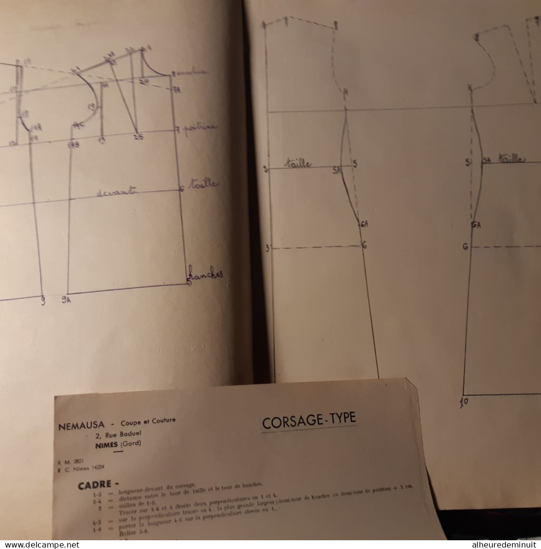 CAHIER ANCIEN NEMAUSA COUPE ET COUTURE"Nîmes"Patron jupe fillette"jupe cloche"évasée"manche boule"raglan"corsage"mode