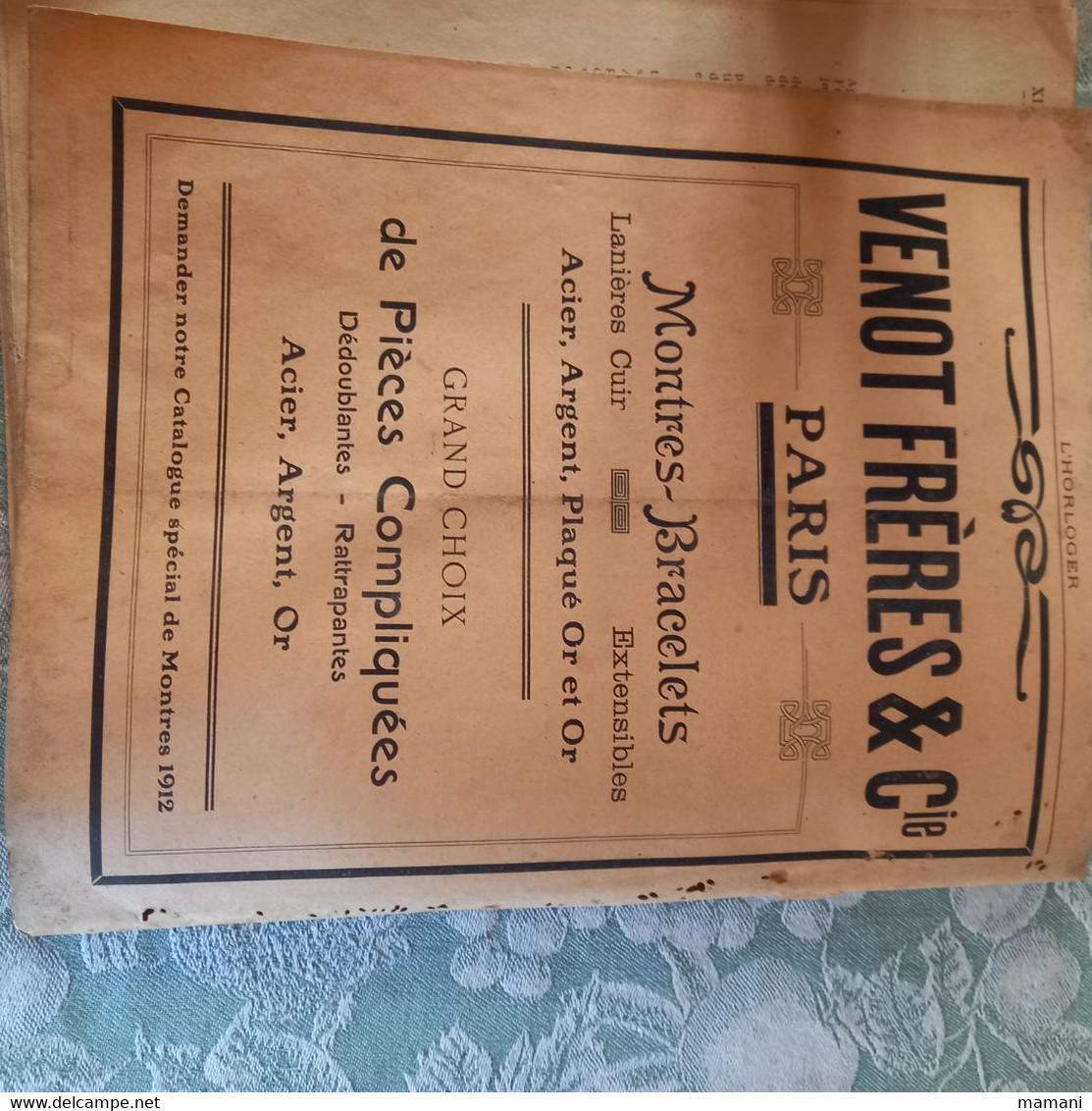 Revue Mensuelle L'horloger Numéro 83 De Mars 1912 Pub Machine A Coudre-lunetterie-chronometre Etc... - 1900 - 1949