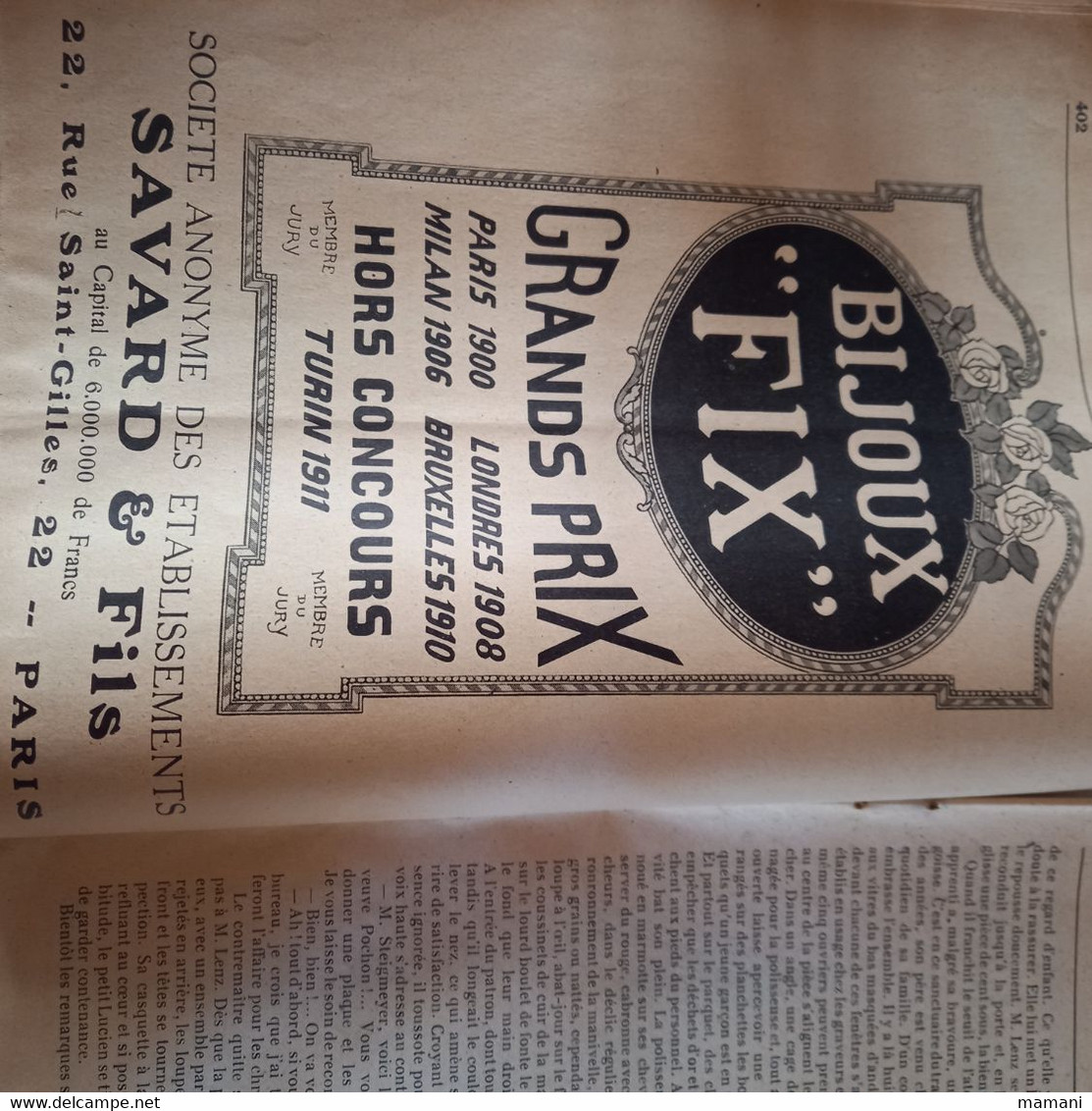 Revue mensuelle l'horloger numéro 83 de mars 1912 pub machine a coudre-lunetterie-chronometre etc...