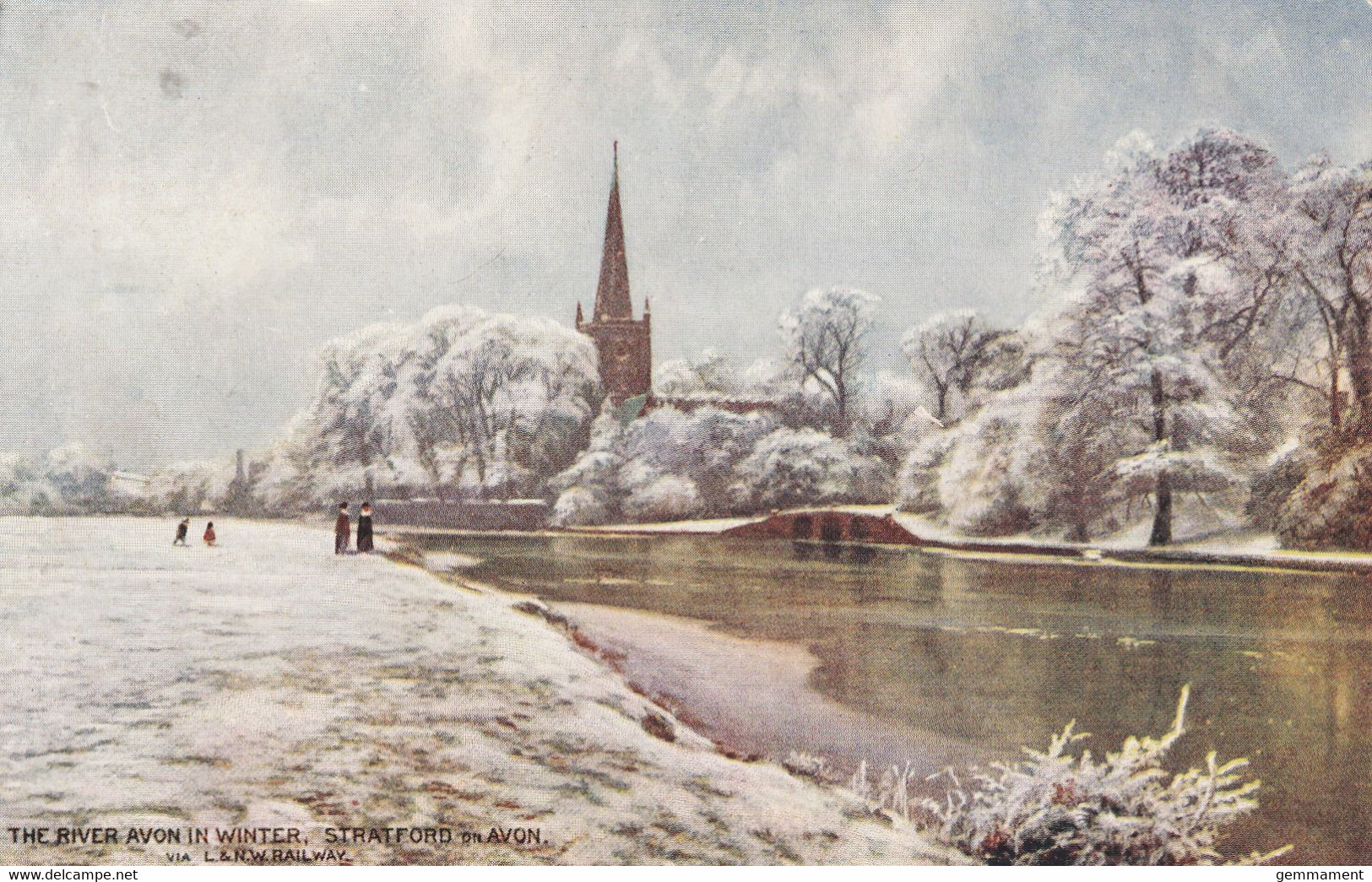 THE RIVER AVON IN WINTER.  L @ NW RAILWAY OFFICIAL - Stratford Upon Avon
