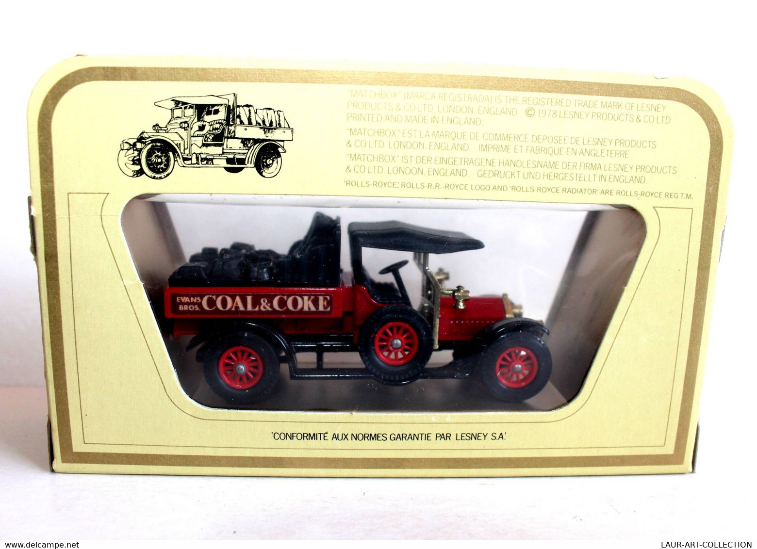 MATCHBOX, MODELS OF YESTERYEAR - Y-13 CROSSLEY 1918 / COAL & COKE MINIATURE 1/47 - MODELE REDUIT DE COLLECTION (2502.69) - Matchbox