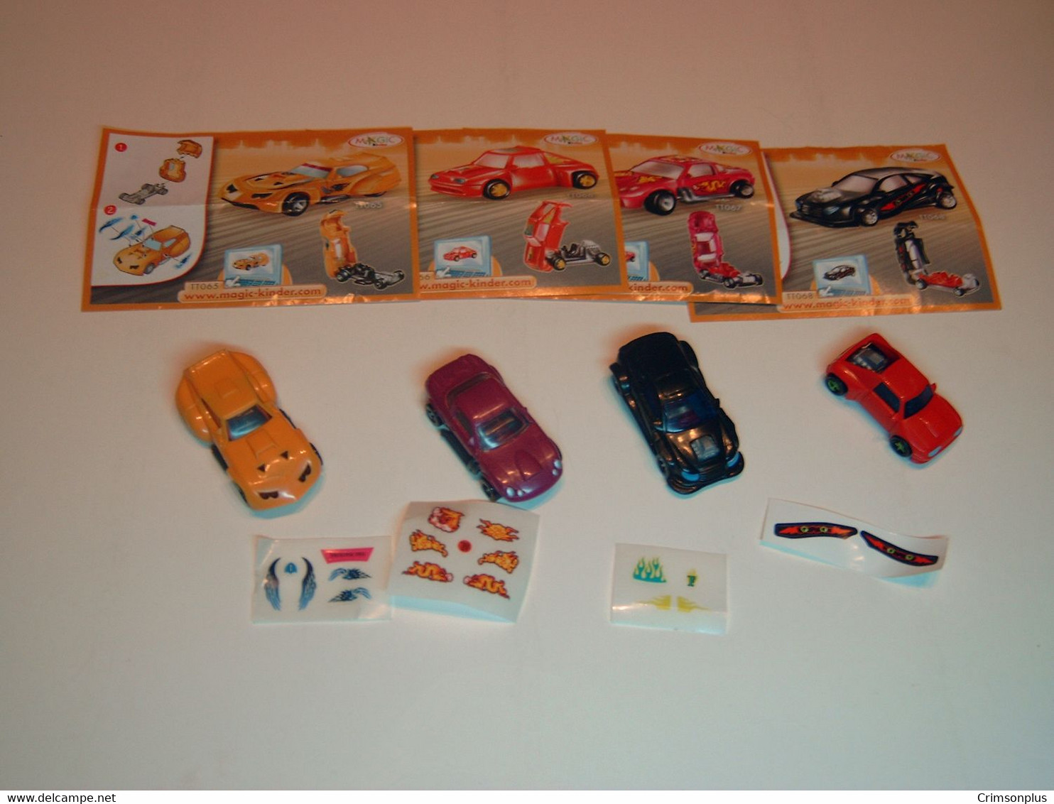 2007 Ferrero - Kinder Surprise - TT065, TT066, TT067 & TT068 - Race Cars - Complete Set + 4 BPZ's - Monoblocchi