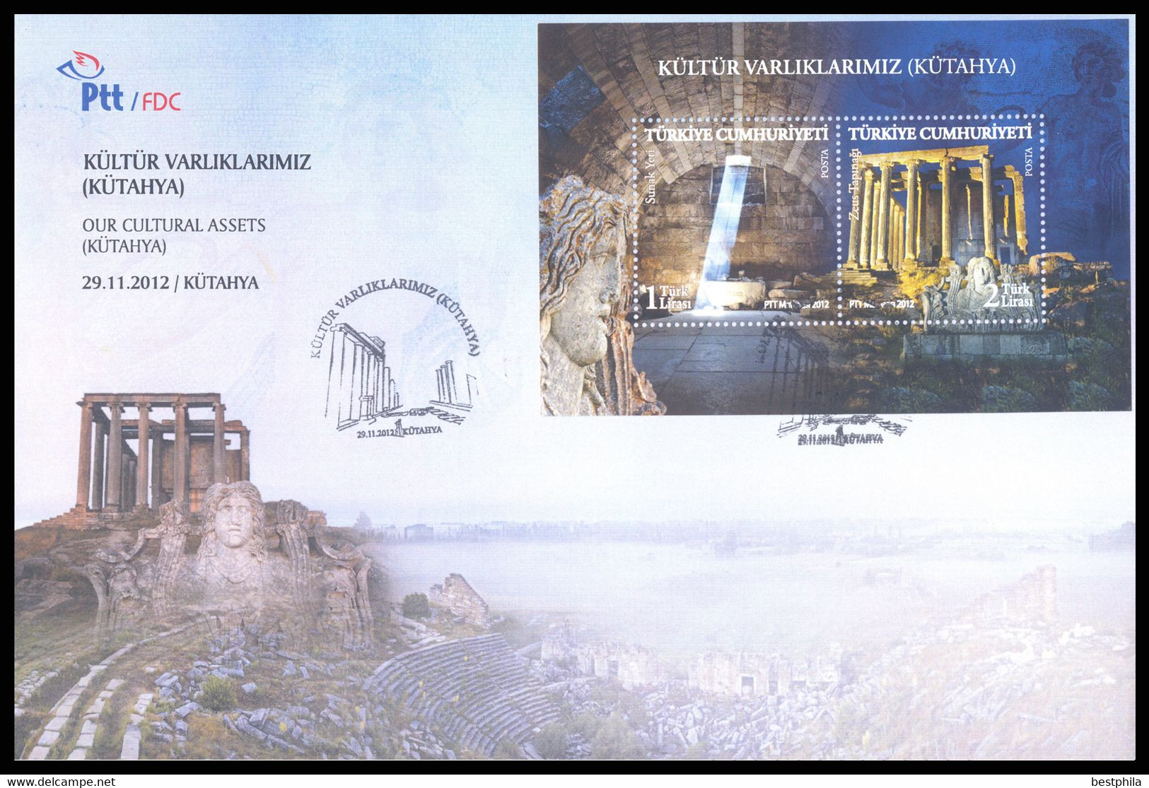 Turkey, Türkei - 2012 - Our Cultural Assets (Kutahya) /// First Day Cover & FDC - Covers & Documents