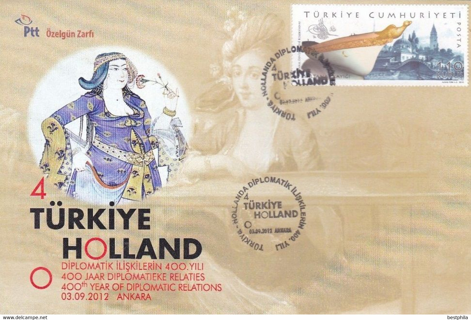 Turkey, Türkei - 2012 - 400th YEAR OF DIPLOMATIC RELATIONS BETWEEN NETHERLANDS /// First Day Cover & FDC - Lettres & Documents