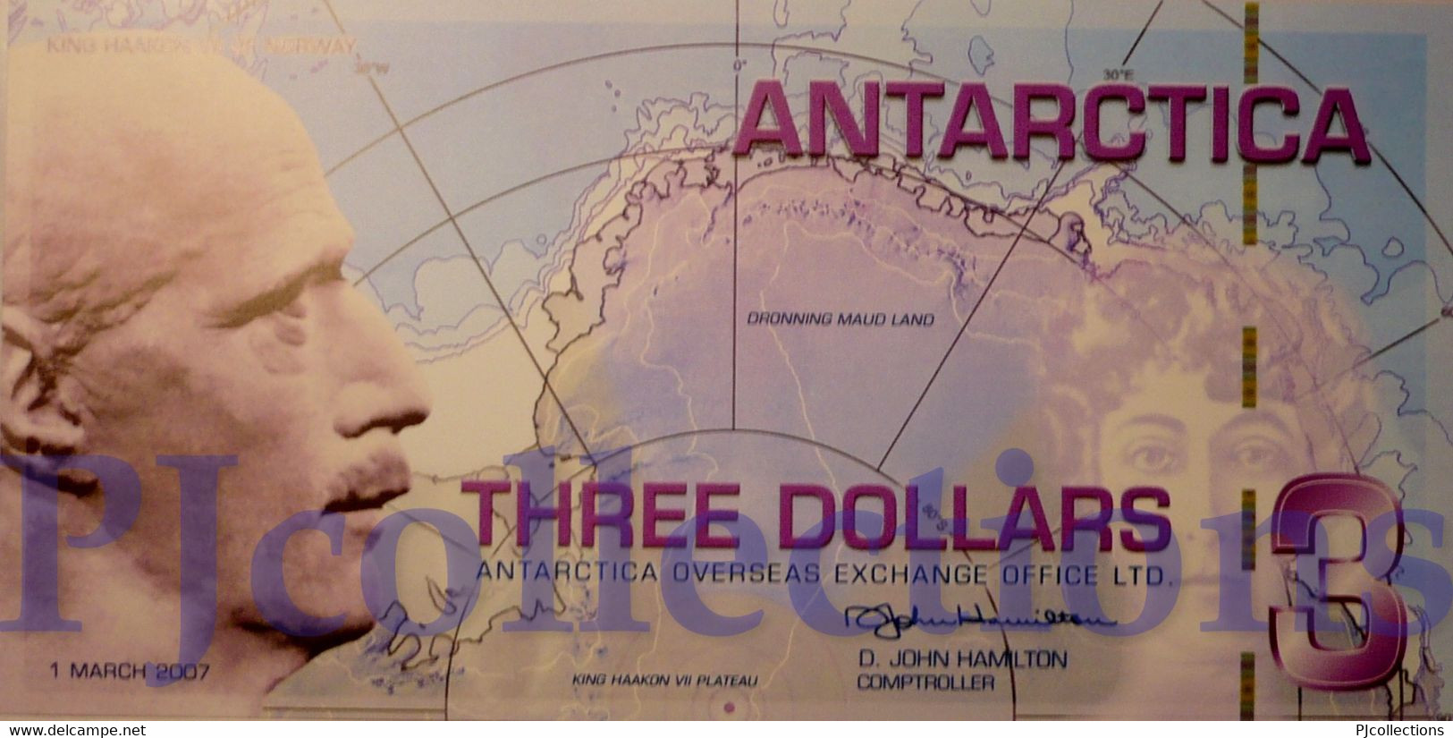 ANTARCTICA 3 DOLLARS 2007 PICK NL POLYMER UNC - Altri – America