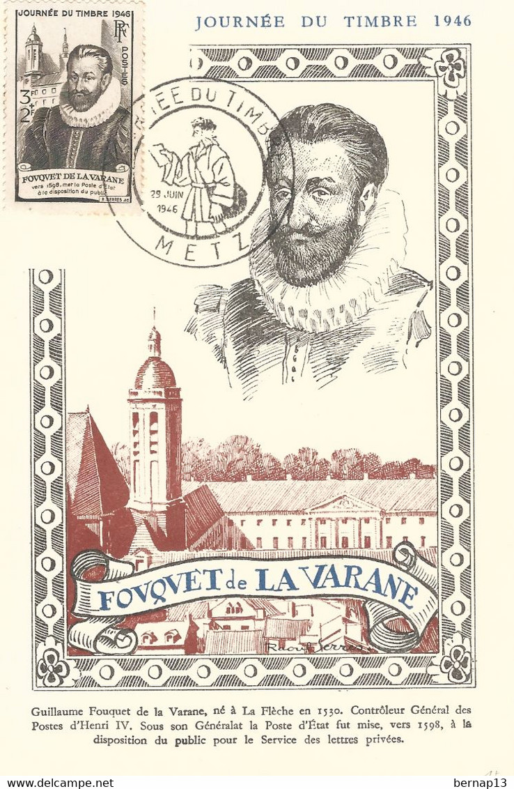 Carte FDC France 29-6-1946 Journée Du Timbre - Sonstige & Ohne Zuordnung