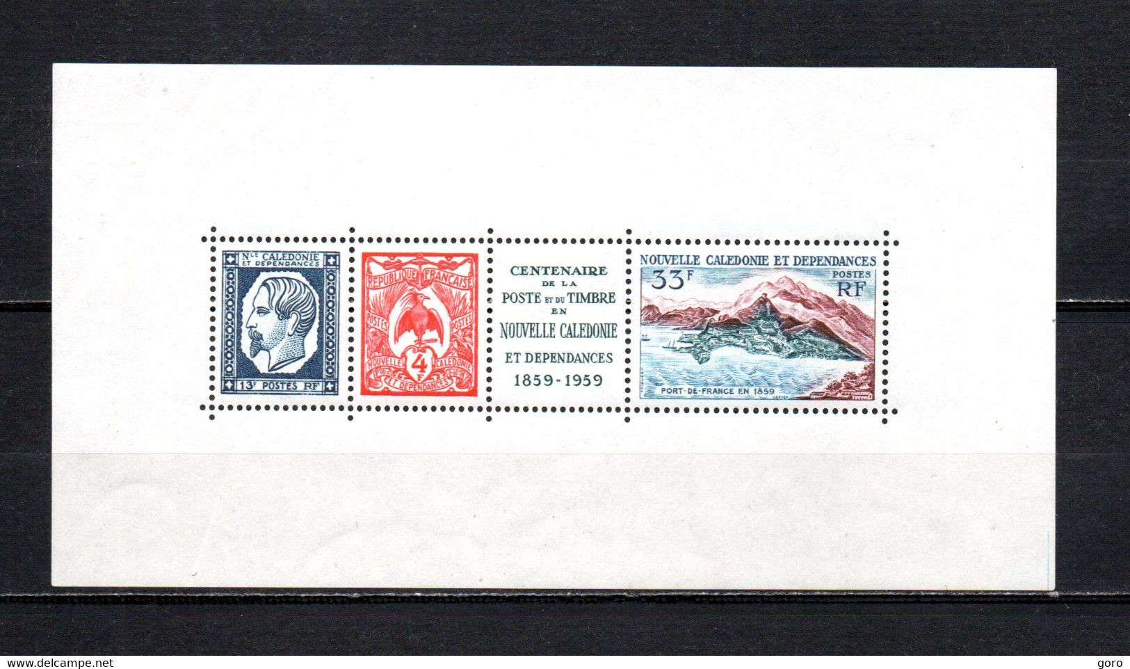 Nueva Caledonia  1960  .-  Y&T   Nº    2   Block    **    (  Doblez  ) - Blocks & Sheetlets