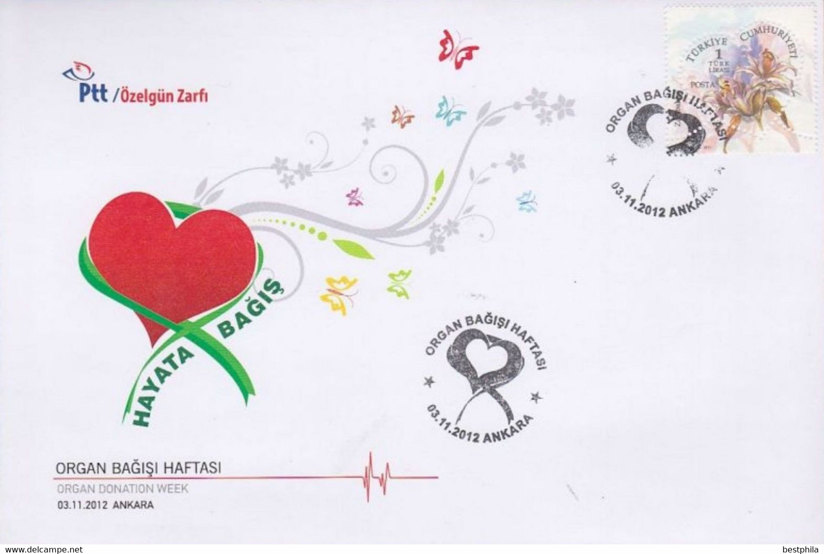 Turkey, Türkei - 2012 - Organ Donation Week /// First Day Cover & FDC - Brieven En Documenten