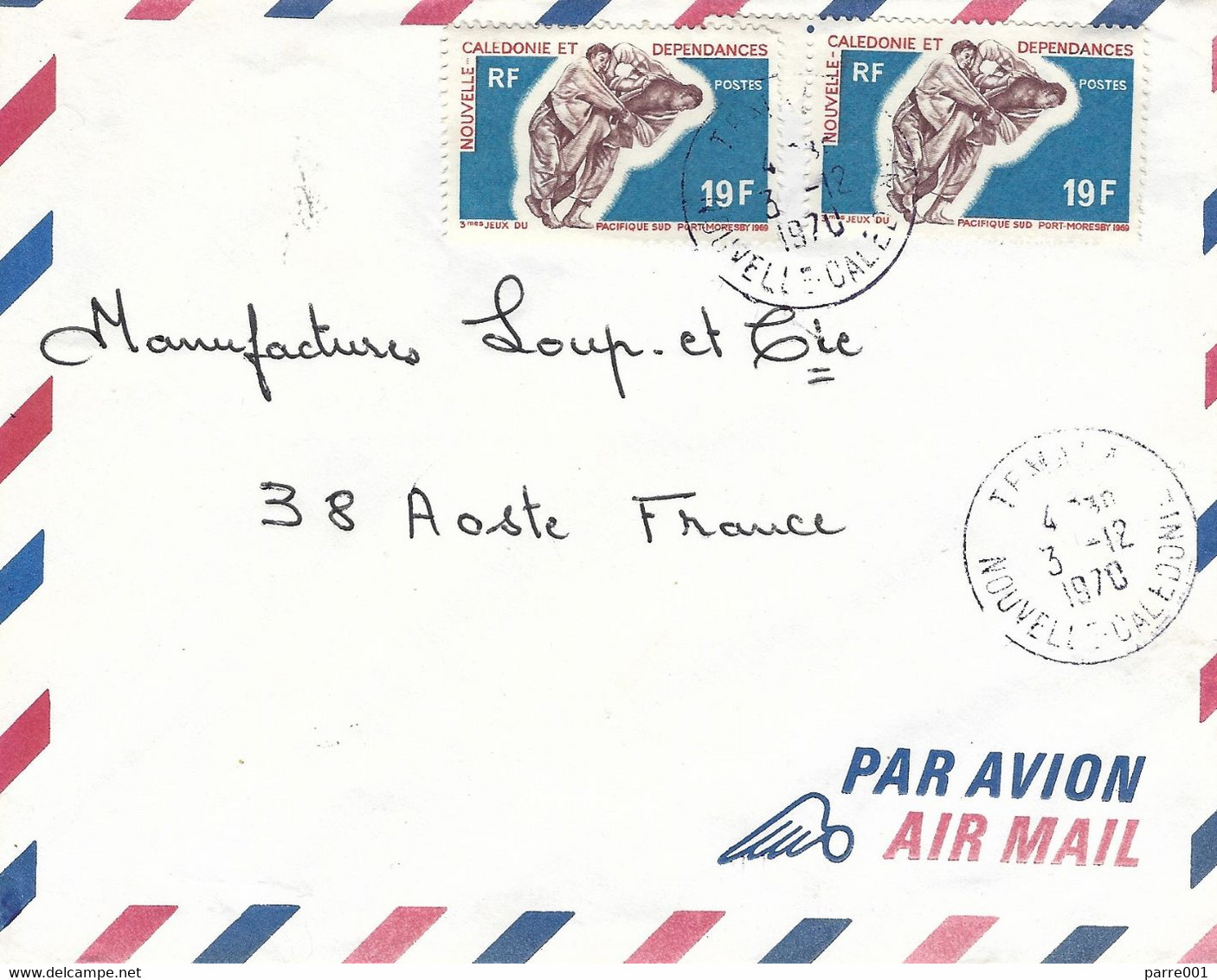 Nouvelle Caledonie 1970 Temana Judo Martial Arts 3rd Pacific Games Cover - Lettres & Documents