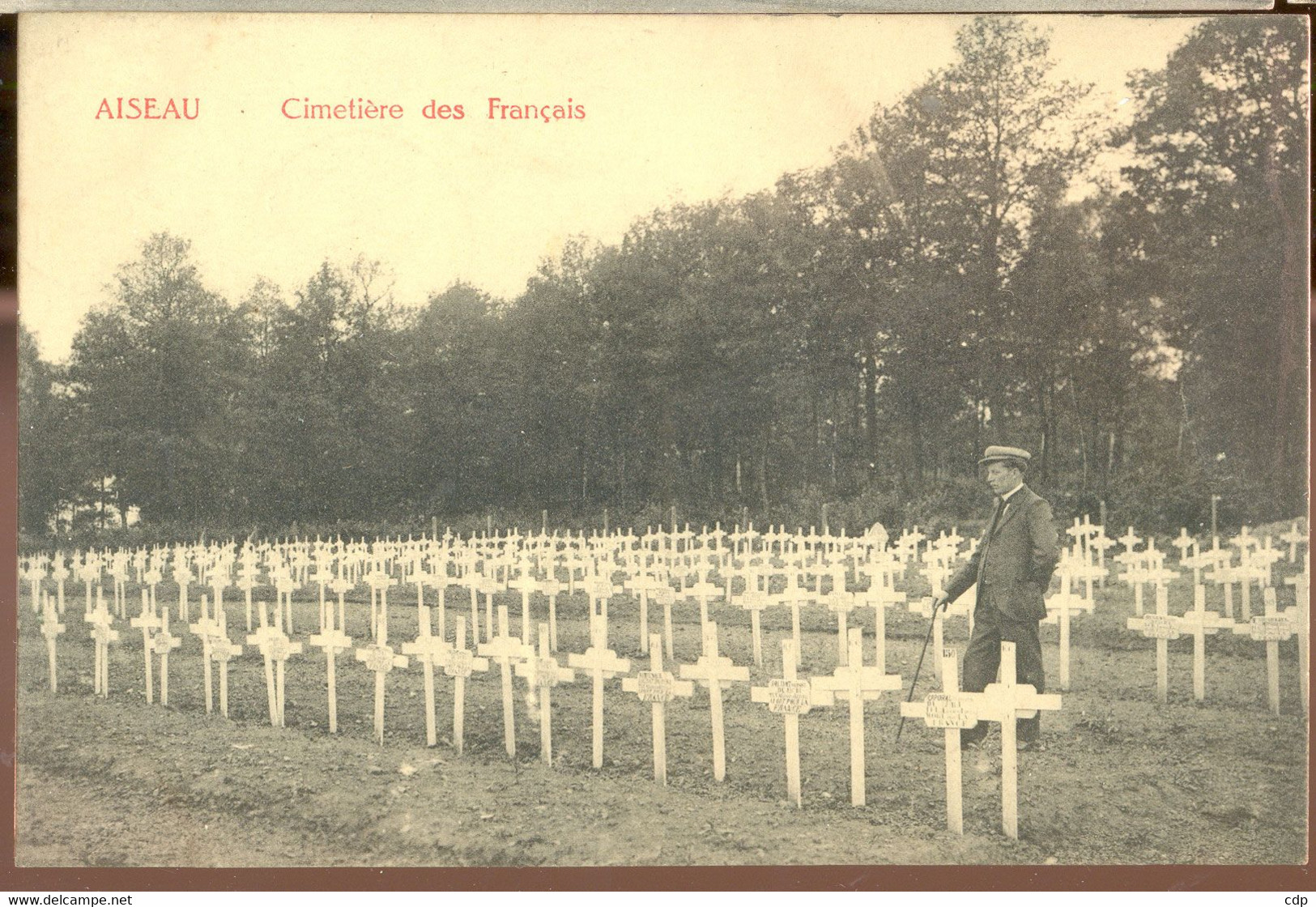 Cpa Aiseau   Cimetière  1909 - Aiseau-Presles