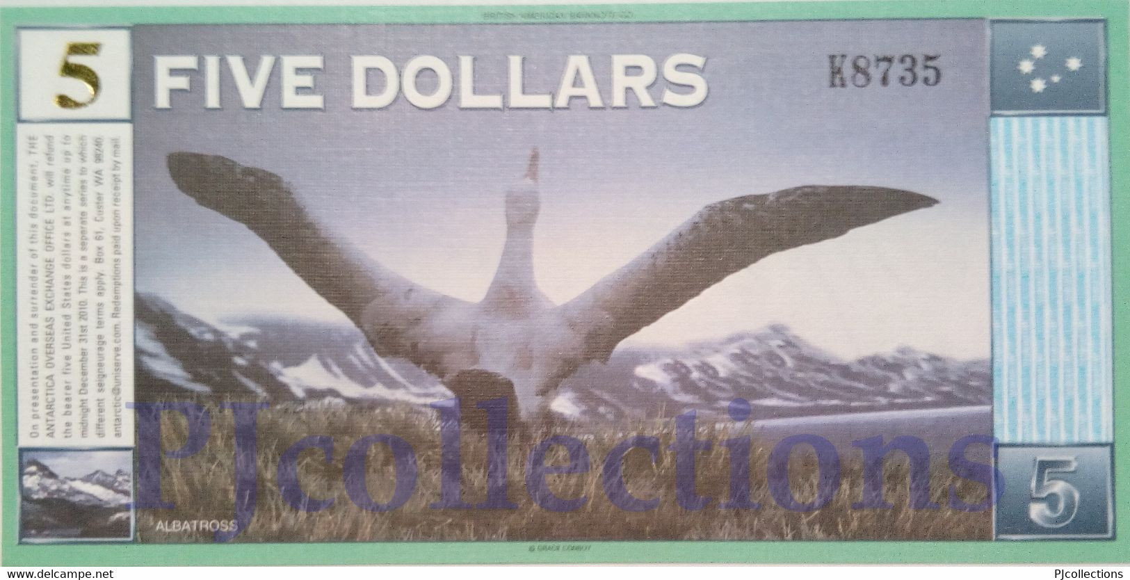 ANTARCTICA 5 DOLLARS 2001 PICK NL UNC - Other - America