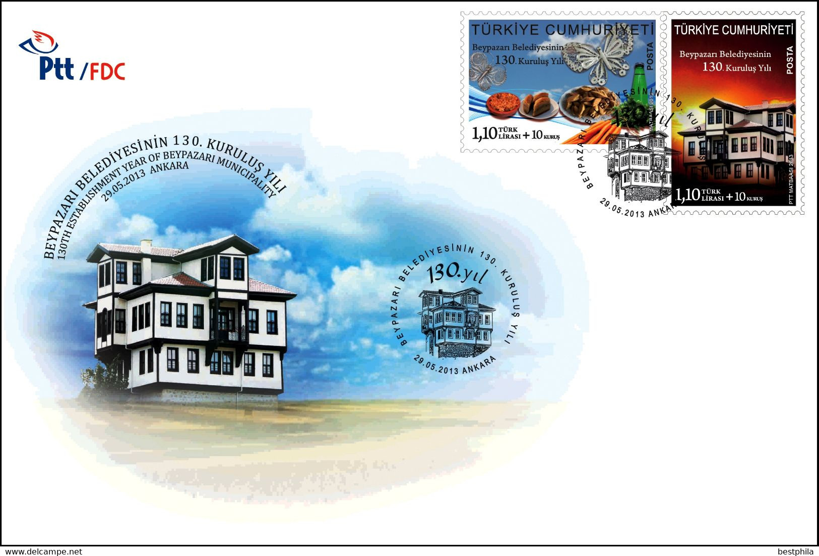 Turkey, Türkei - 2013 - 130th Establishment Year Of Beypazari Municipality /// First Day Cover & FDC - Covers & Documents