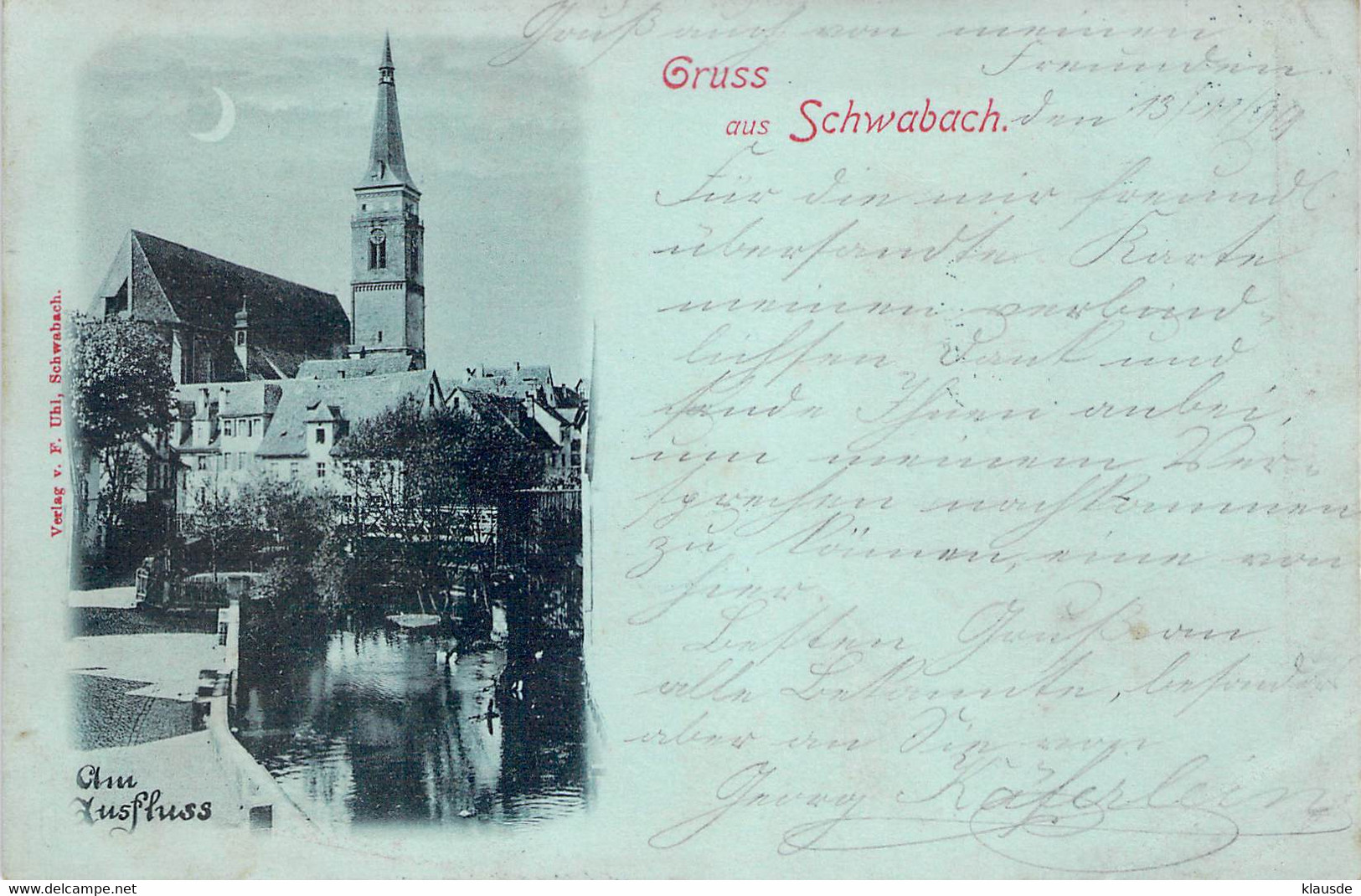 Gruß Aus Schwabach - Am Ausfluss  AKS 1899 - Tirschenreuth