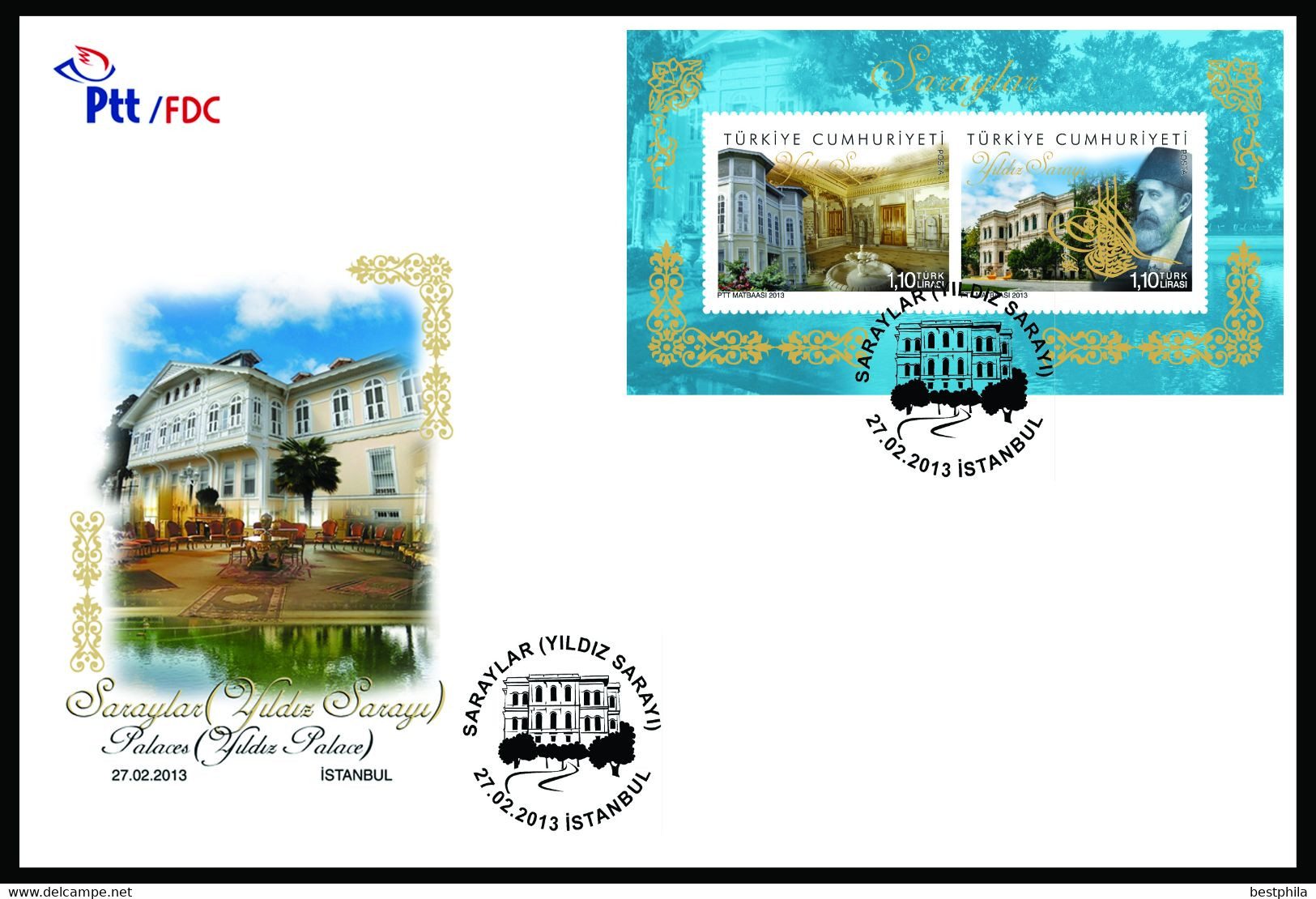 Turkey, Türkei - 2013 - Palaces (Yildiz Palace) /// First Day Cover & FDC - Lettres & Documents