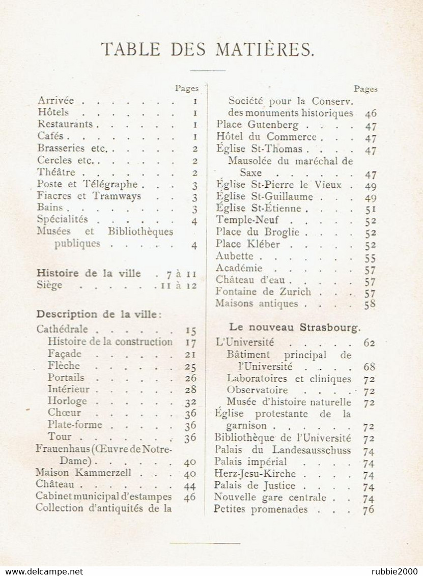 GUIDE ILLUSTRE DE LA VILLE DE STRASBOURG ET DE LA CATHEDRALE 1896 PAR JULIUS EUTING - Alsace