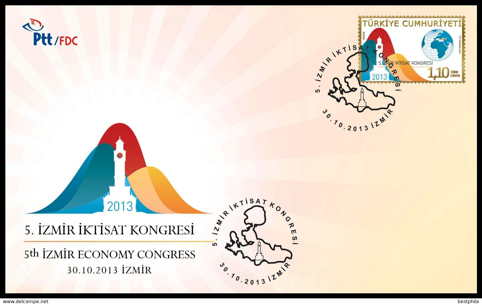 Turkey, Türkei - 2013 - 5th İzmir Economy Congress /// First Day Cover & FDC - Brieven En Documenten