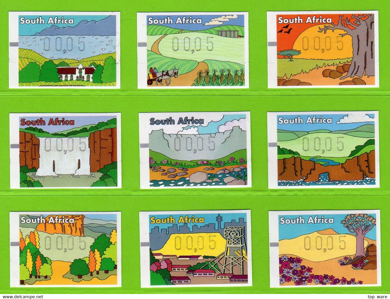 1998 Südafrika South Africa RSA Landscapes Of The 9 Provinces / Series 00,05 Xx Frama Automatenmarken - Automatenmarken (Frama)
