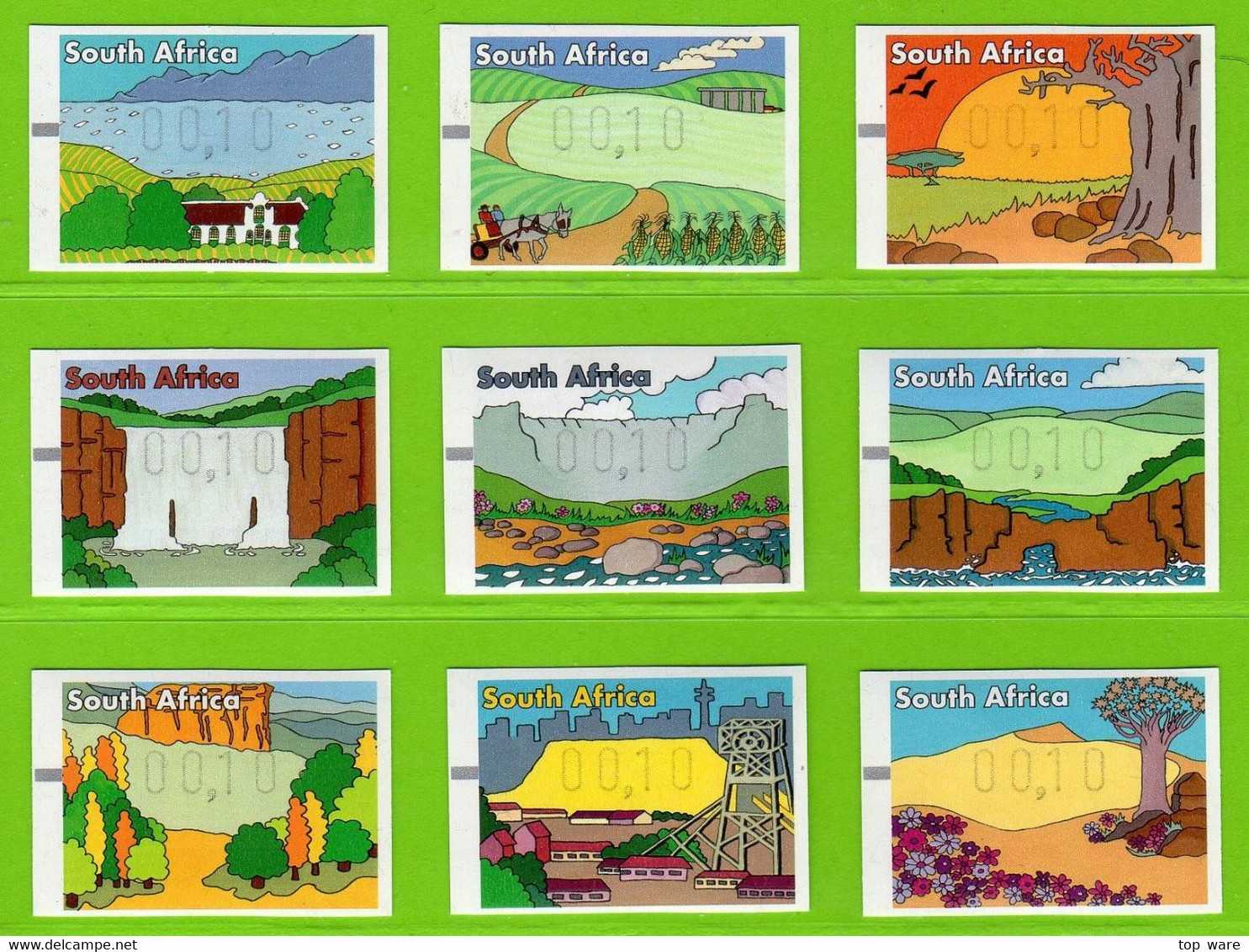 1998 Südafrika South Africa RSA Landscapes Of The 9 Provinces / Series 00,10 Xx Frama Automatenmarken - Automatenmarken (Frama)