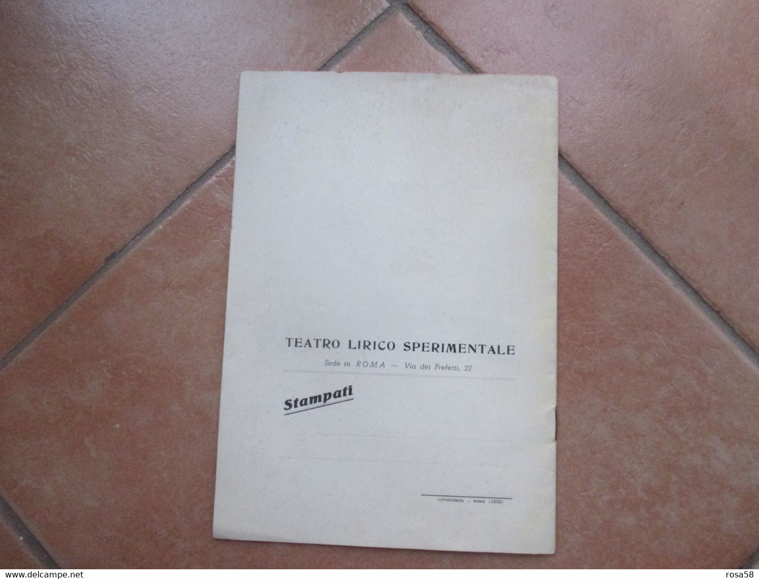 1957 Città Di SPOLETO Teatro LIrico Sperimentale Bando Concorso 11°stagione Sede In Roma - Programmes