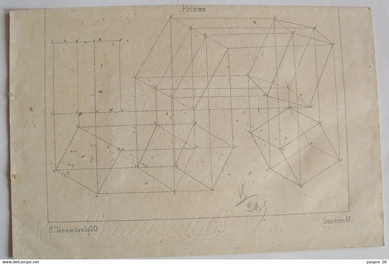 Ancien Dessin Technique De Monsieur SAINTON - Andere Plannen