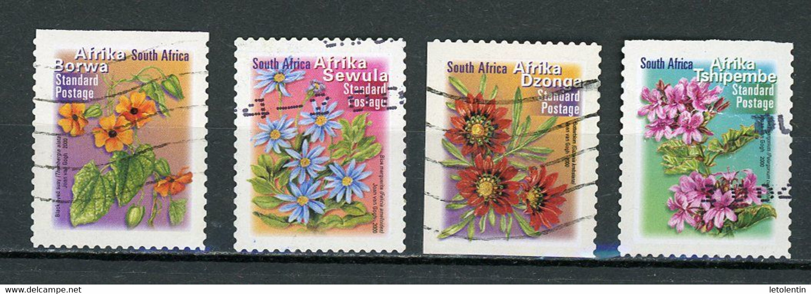 AFRIQUE DU SUD : FLORE - N° Yvert 1164b+1168b+1168Ab+1168Db Obli. (CADRE DE PHOSPHO) - Used Stamps