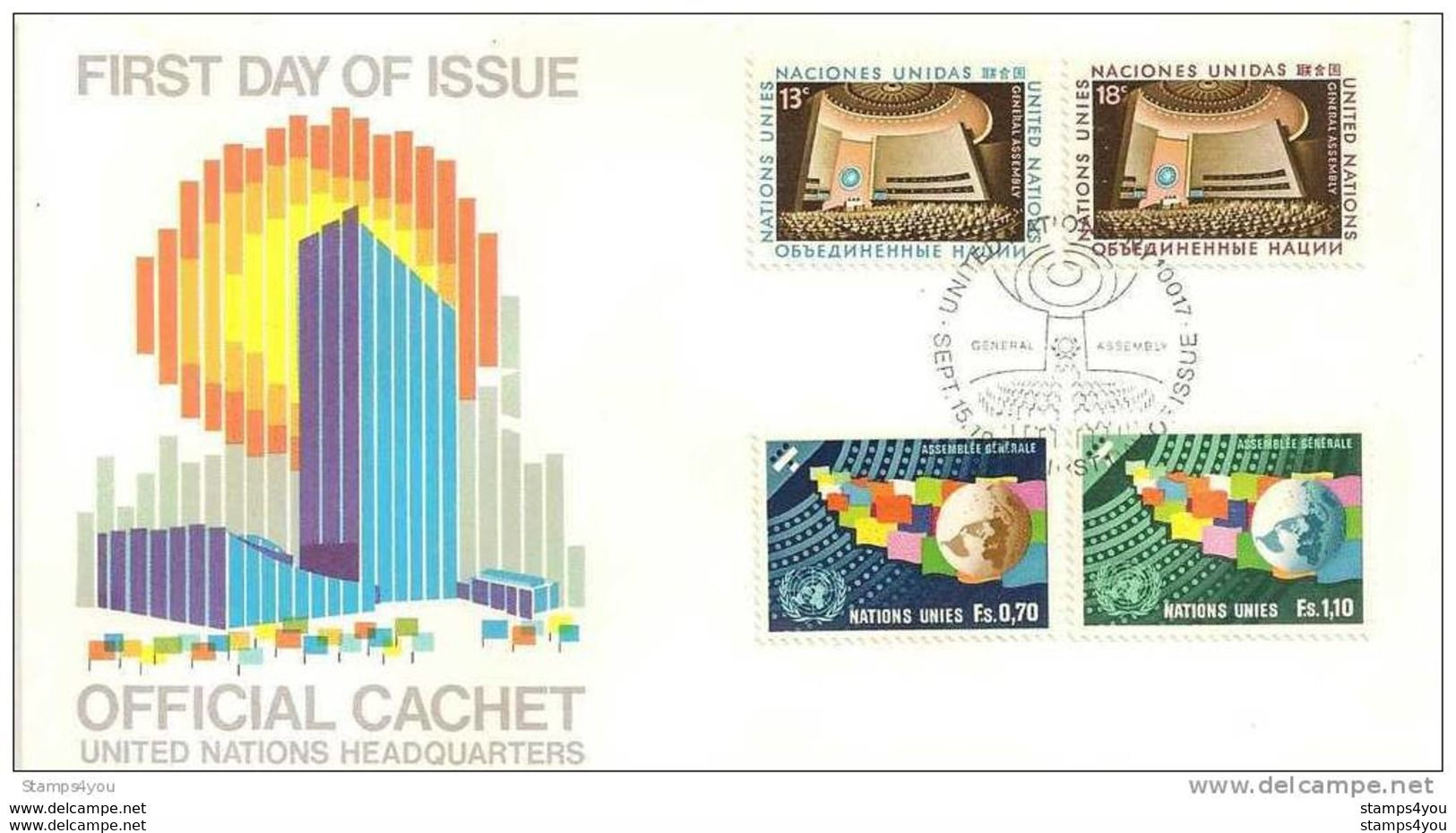 248 - 58 -  Rare Enveloppe Combo Nations Unies Genève / New York 1978 "Assemblée Générale" - Brieven En Documenten