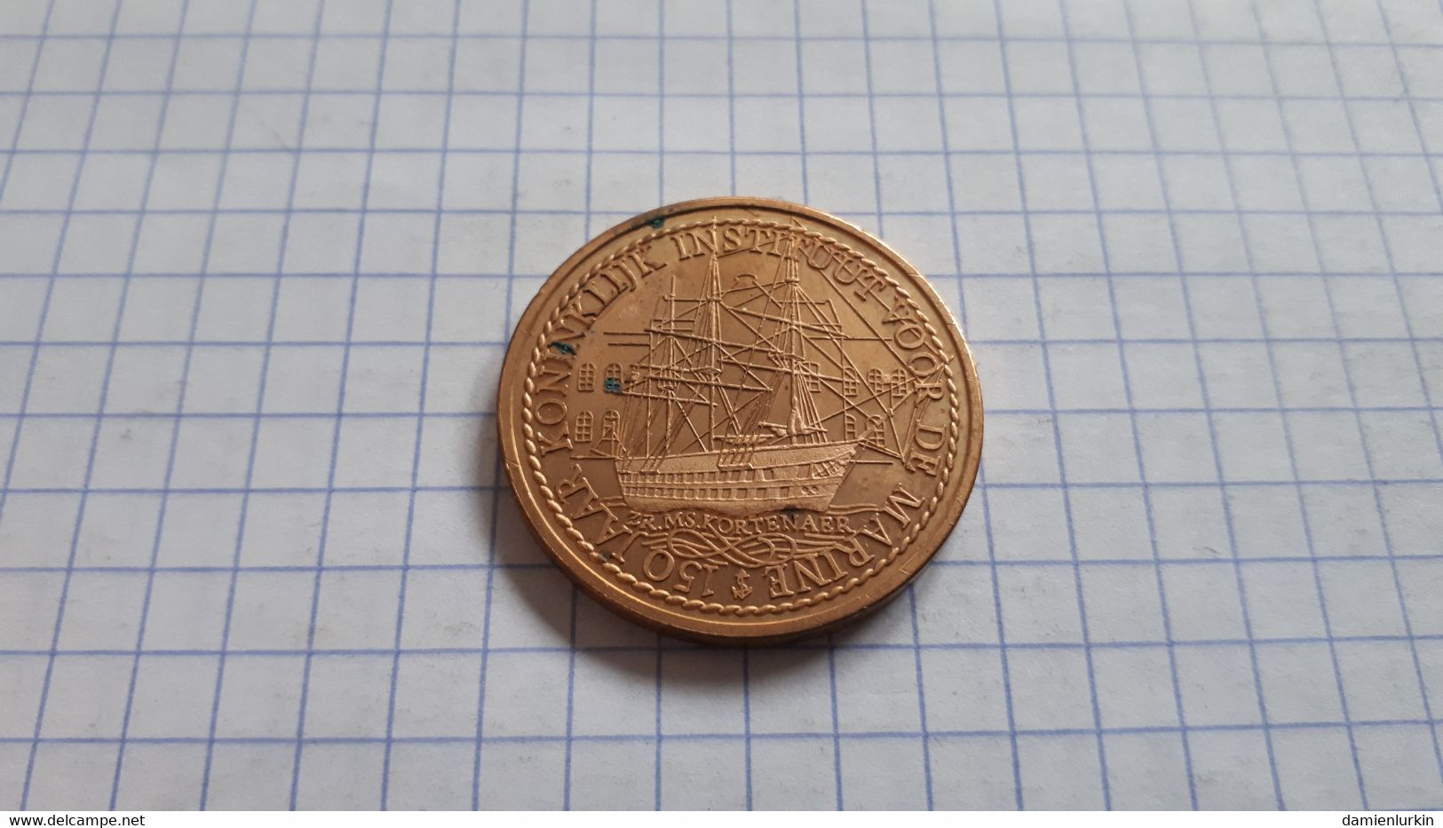 PAYS-BAS 1 SALUUT 150 JAAR KONINKLIJK INSTITUUT VOOR DE MARINE 1829-1979 SUMUS ET FORE SPERAMUS ZR.MS.KORTENAER 30MM - Handelswährungen